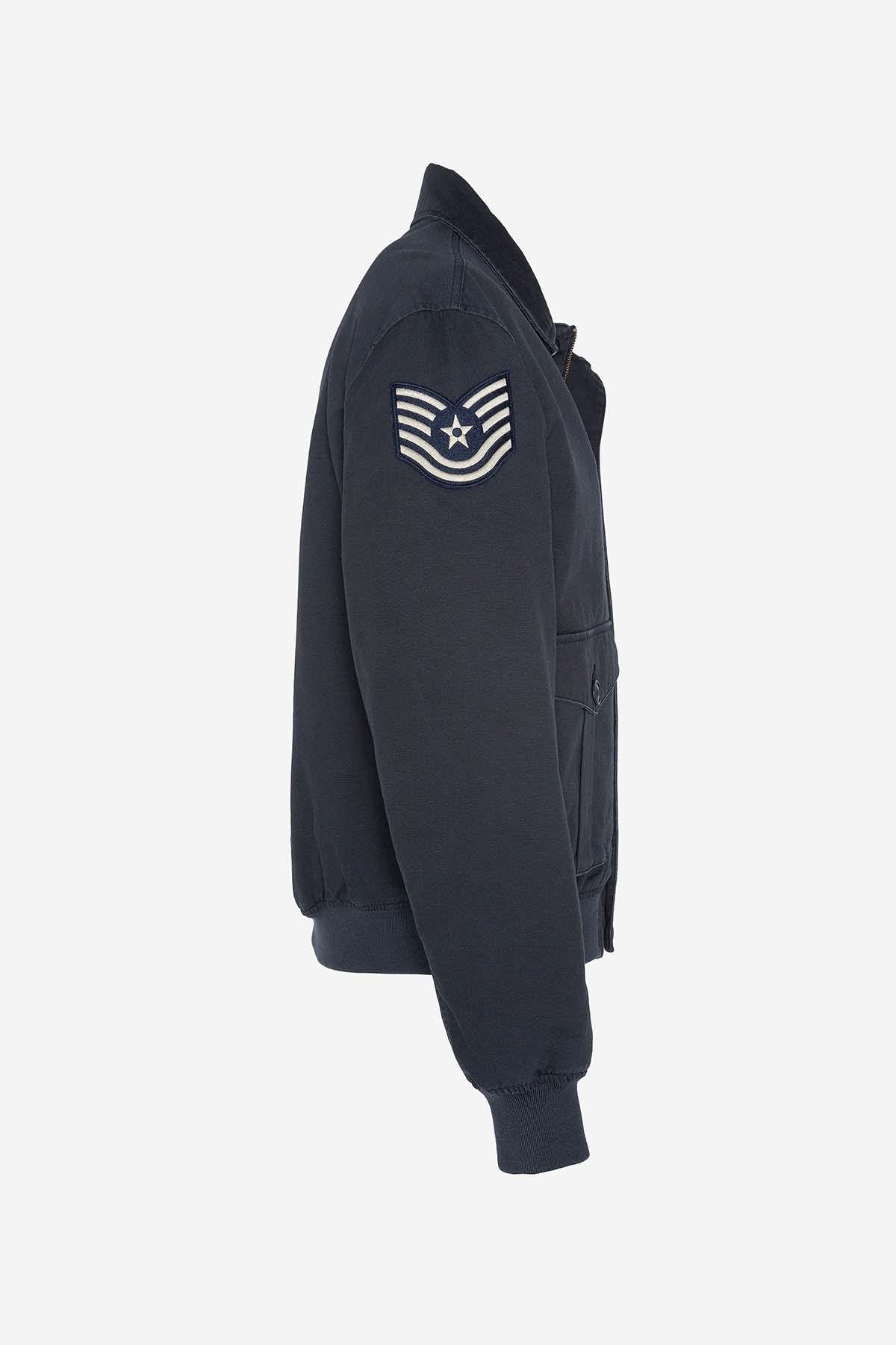 Navy blue military bomber jacket - Image n°6