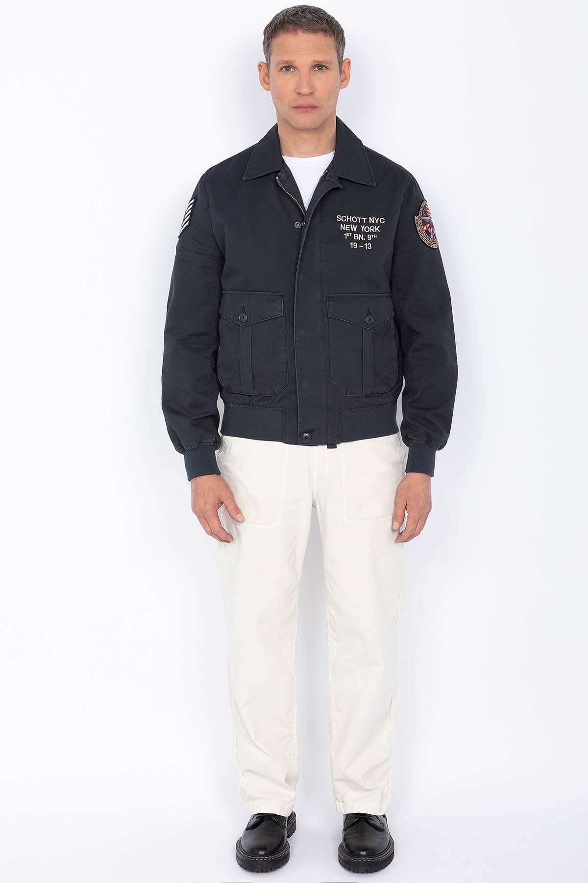 Navy blue military bomber jacket - Image n°8