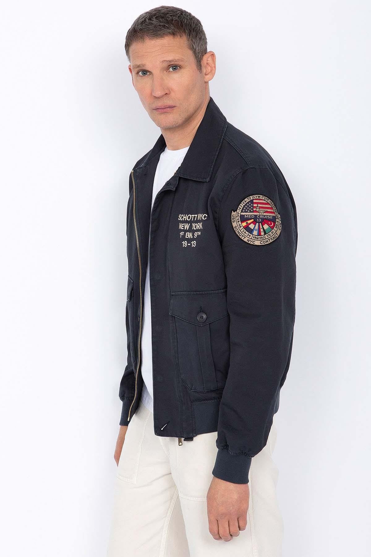 Navy blue military bomber jacket - Image n°2