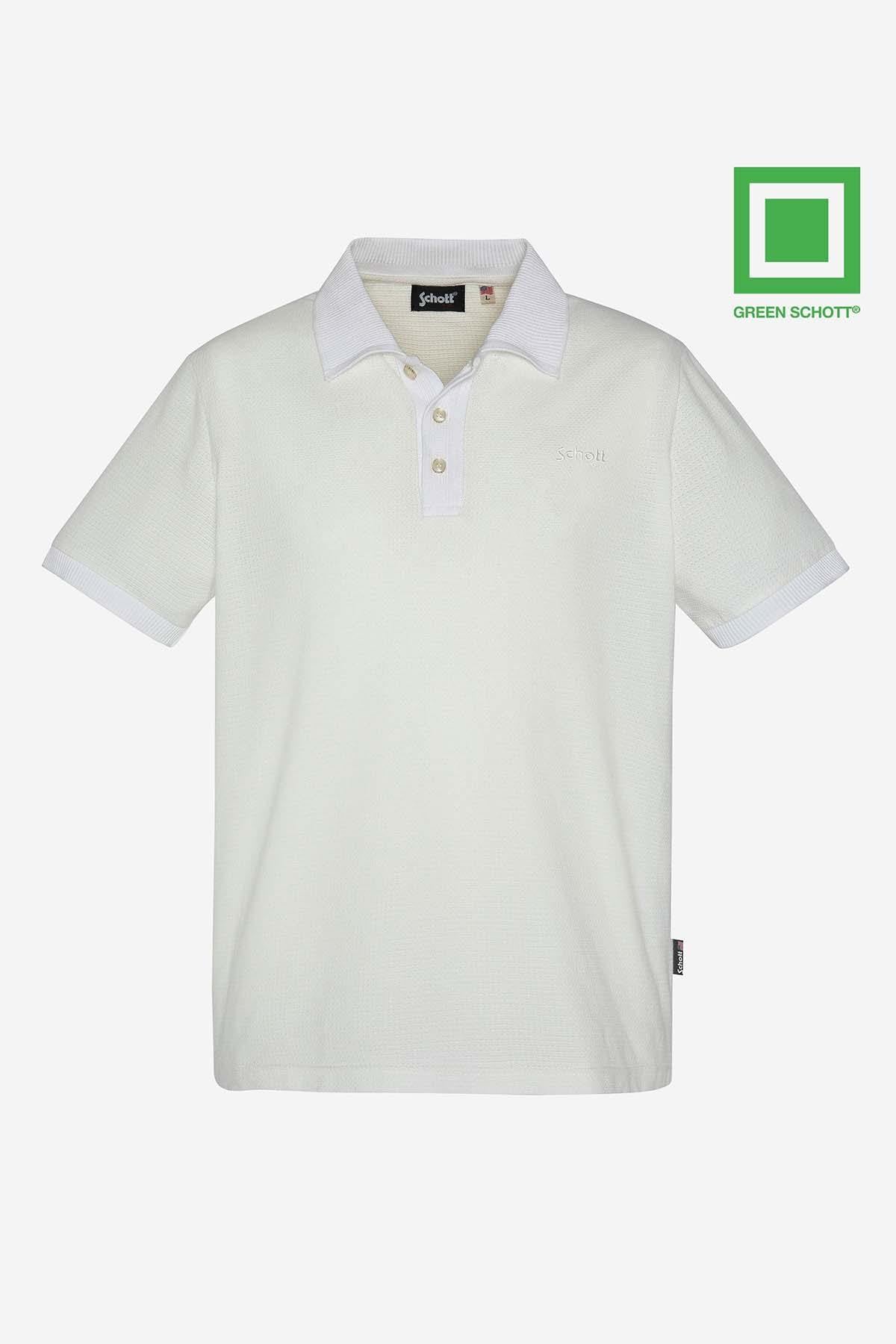  Men's off-white retro-style polo shirt - Image n°1