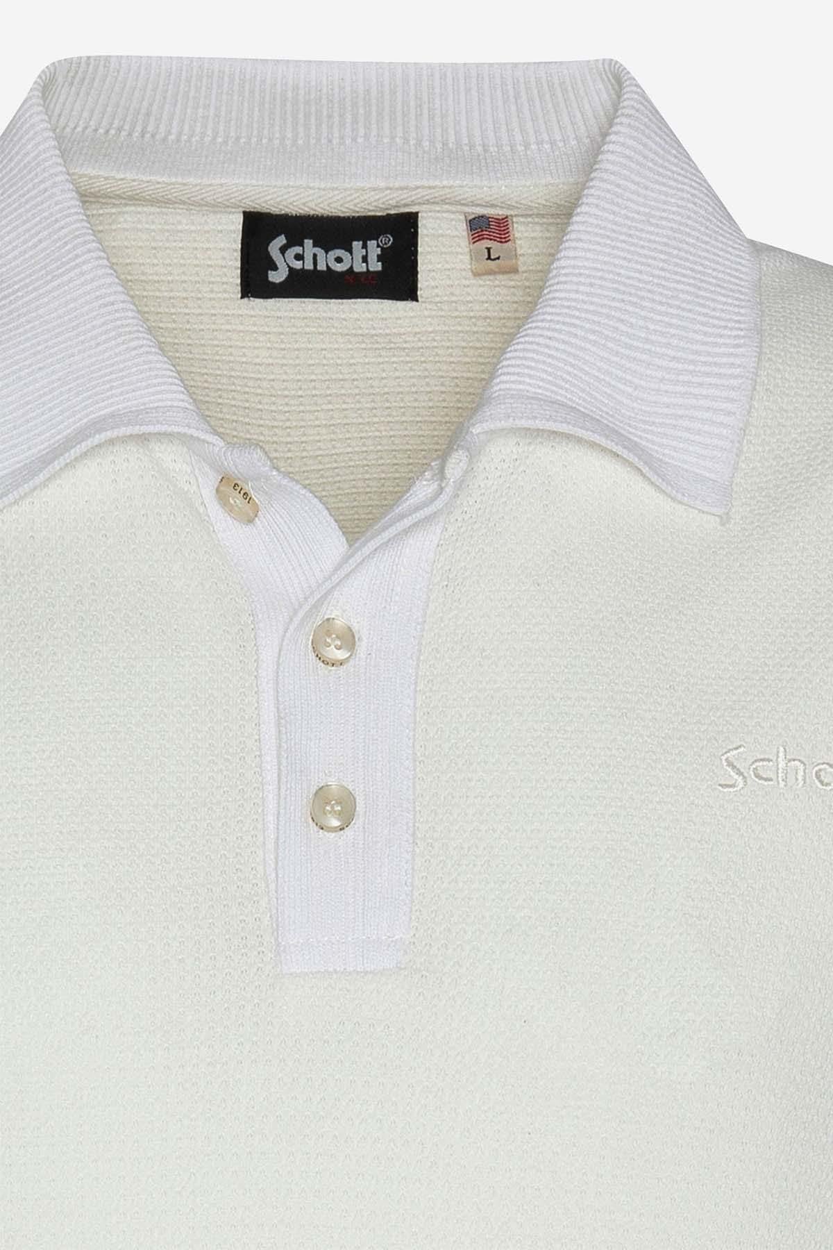  Men's off-white retro-style polo shirt - Image n°3