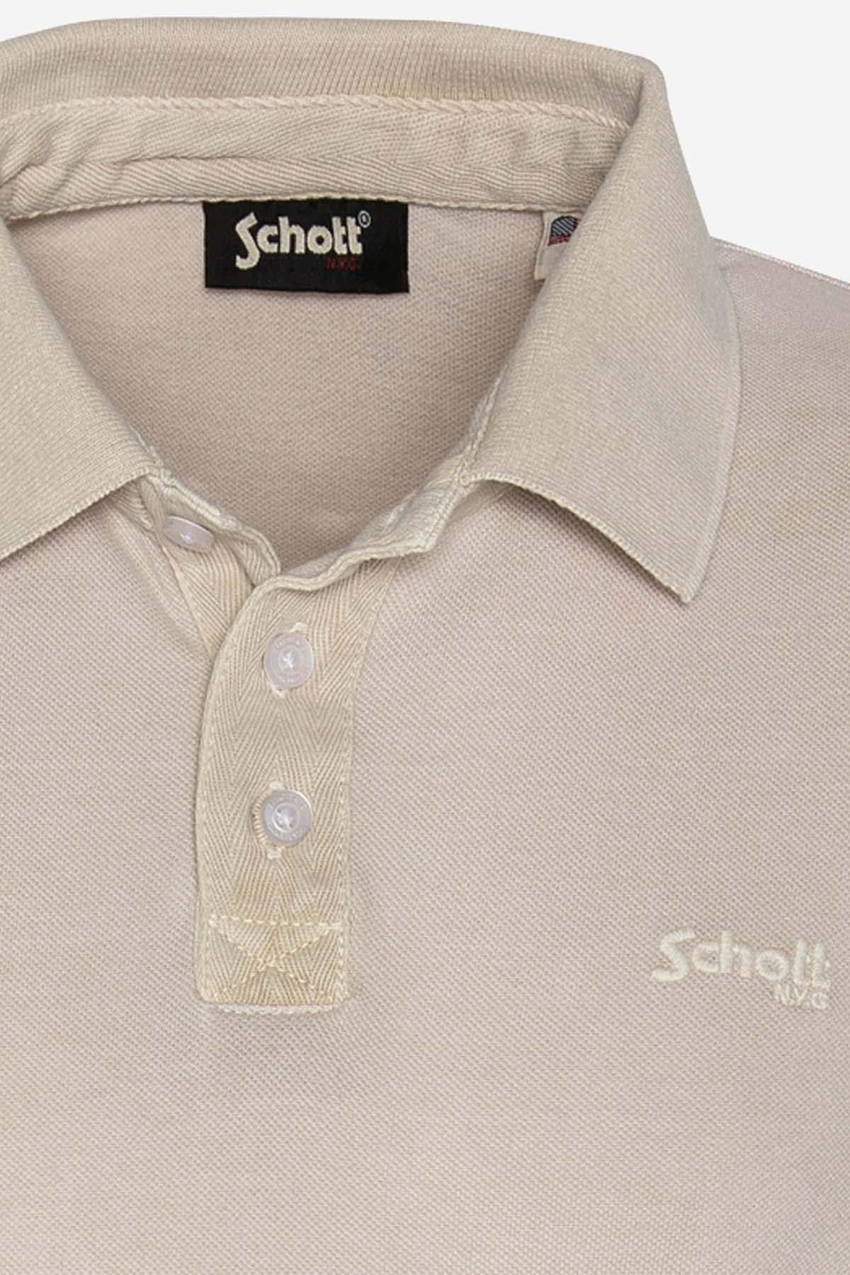 Men's khaki military style polo shirt - Image n°2