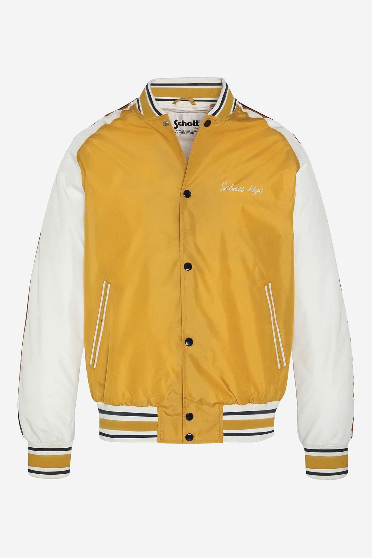 Yellow nylon varsity jacket - Image n°1