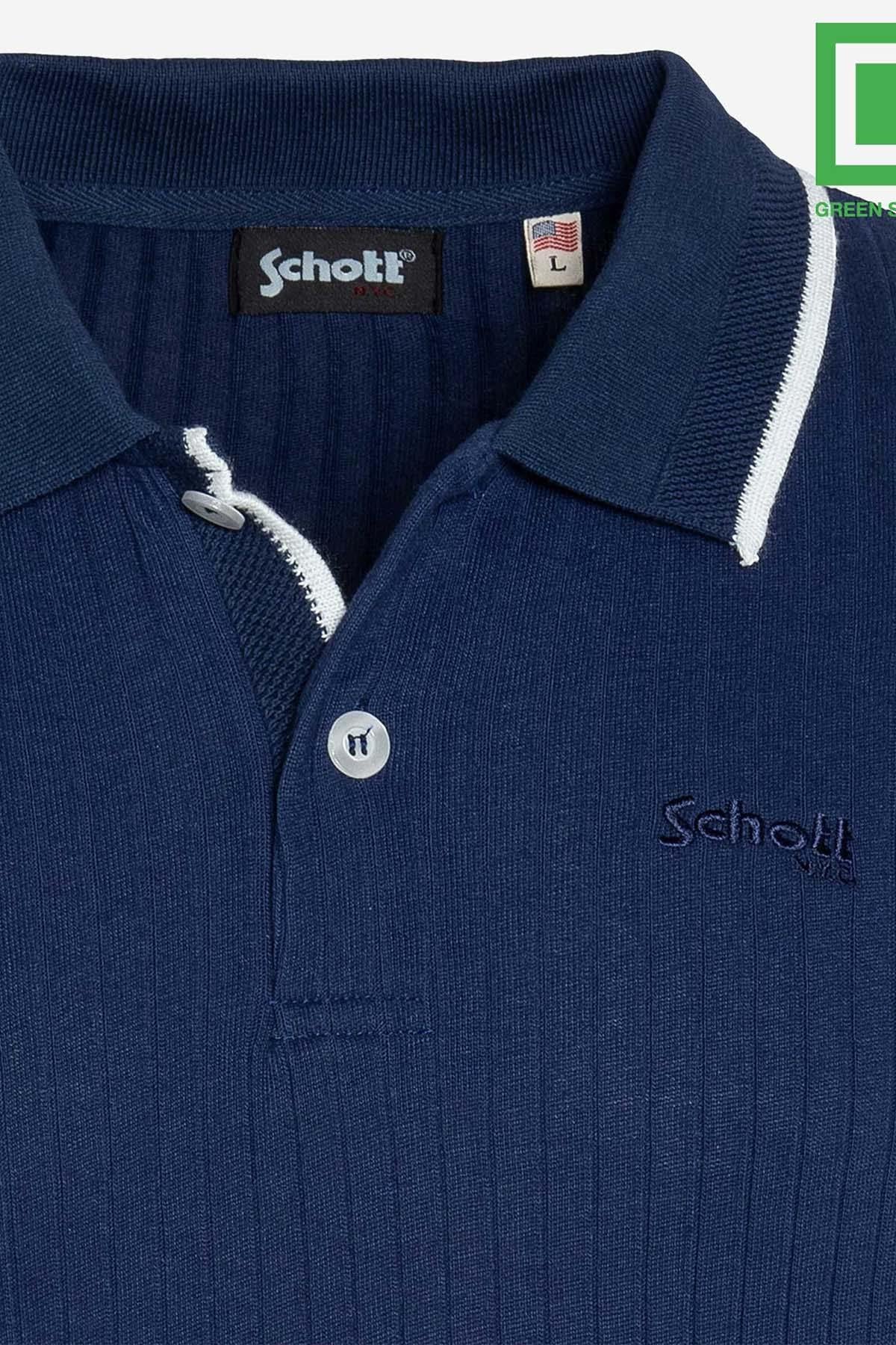 Navy buttoned polo shirt - Image n°5