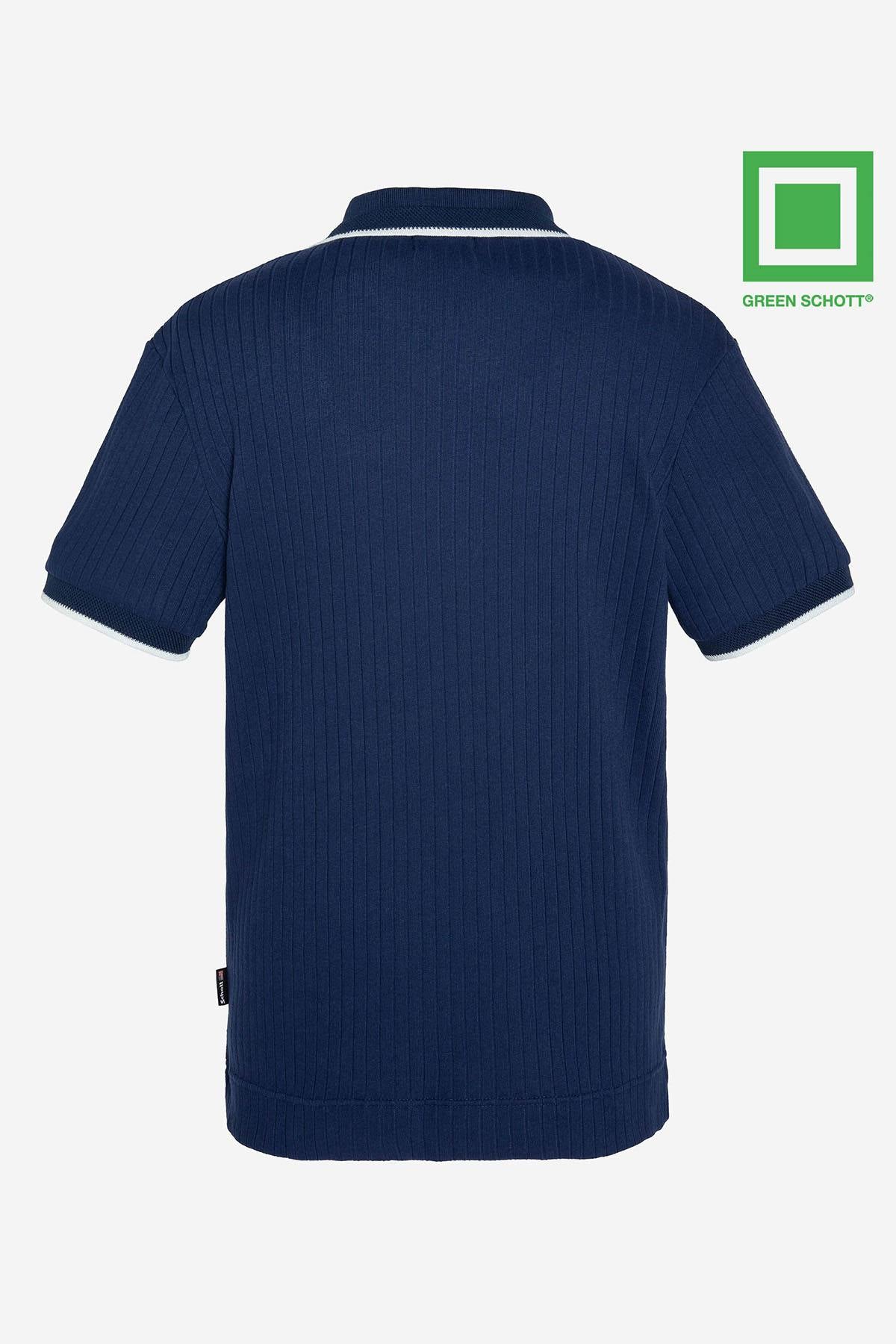 Navy buttoned polo shirt - Image n°4