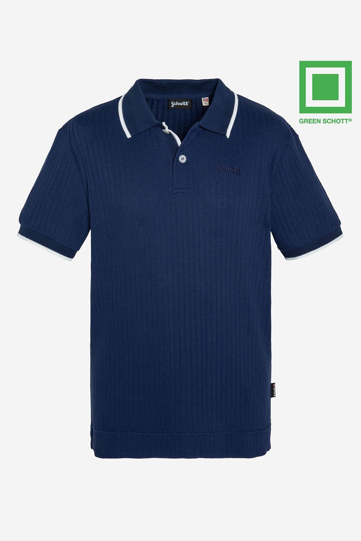 Navy buttoned polo shirt - Image n°3