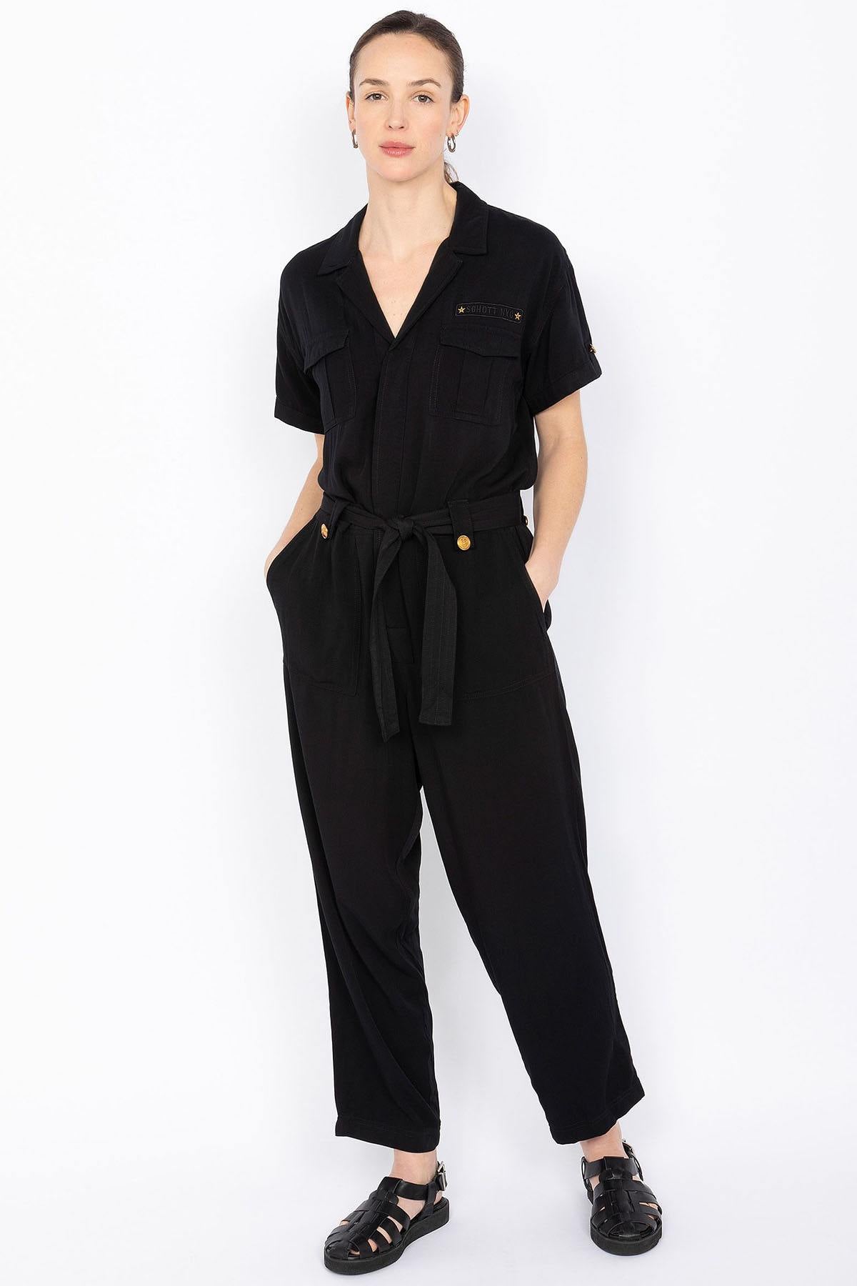 Women's black jumpsuit - Image n°1