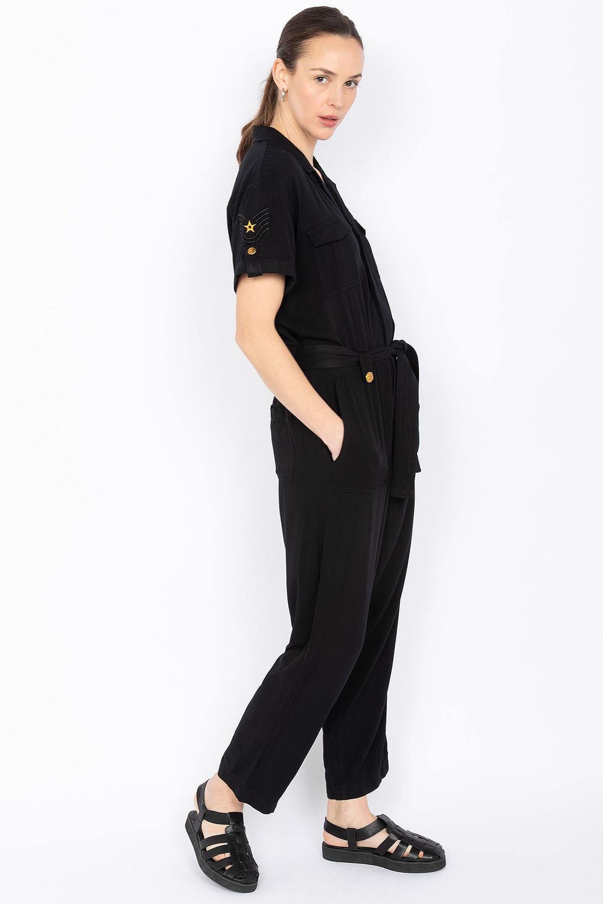 Women's black jumpsuit - Image n°3