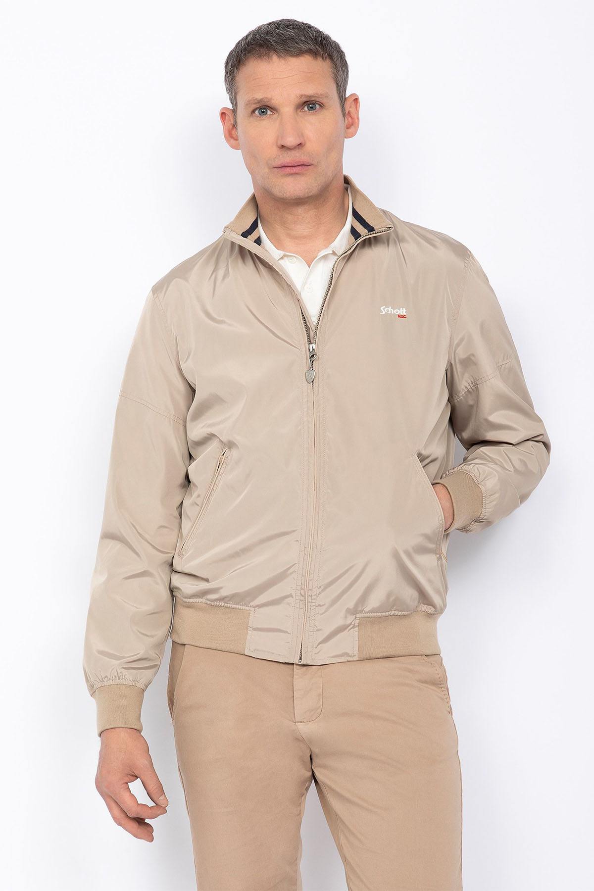 Beige polyester jacket - Image n°1