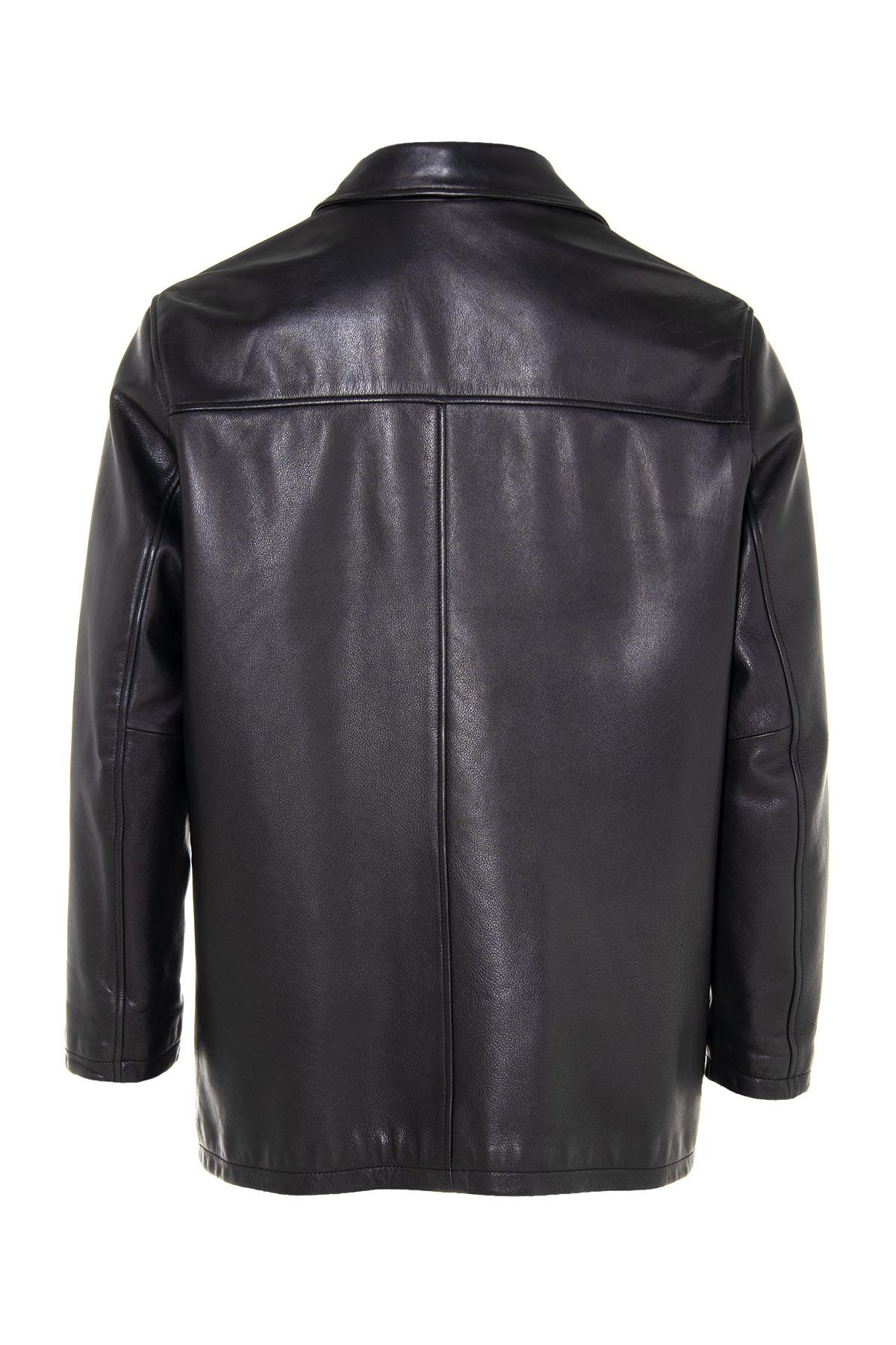 Black Cowhide Coat for Men - Image n°2