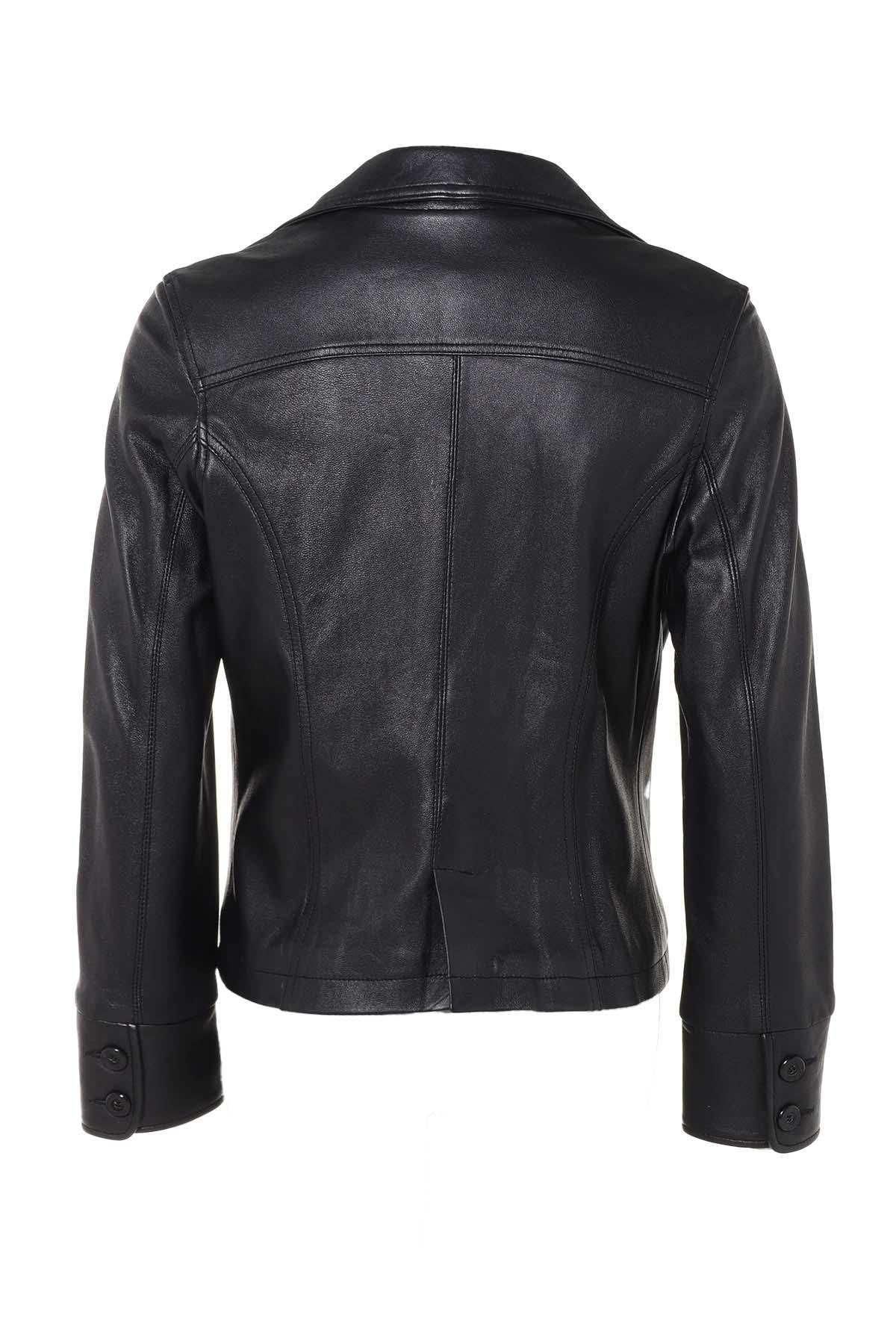 Short blazer for women in lambskin - Image n°2