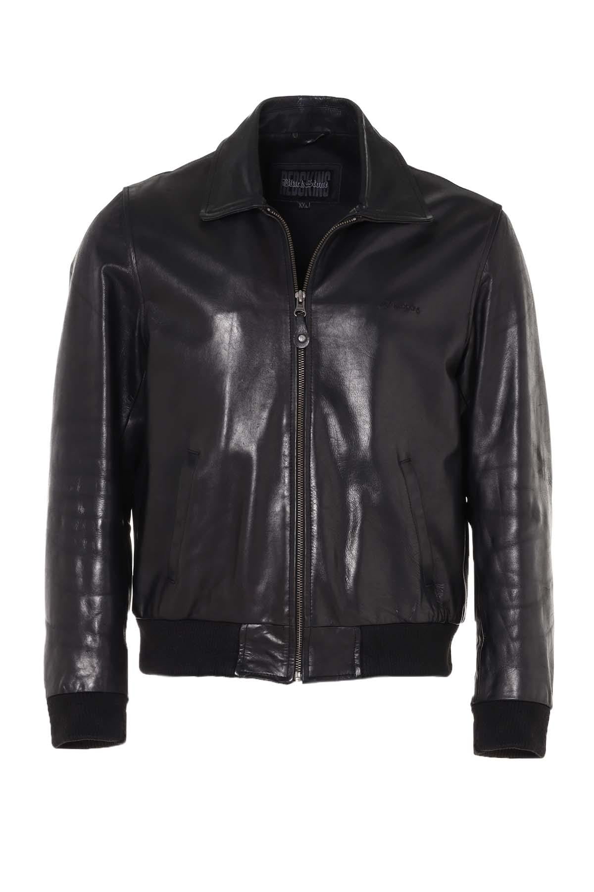 Aviator-style leather jacket for men - Image n°2