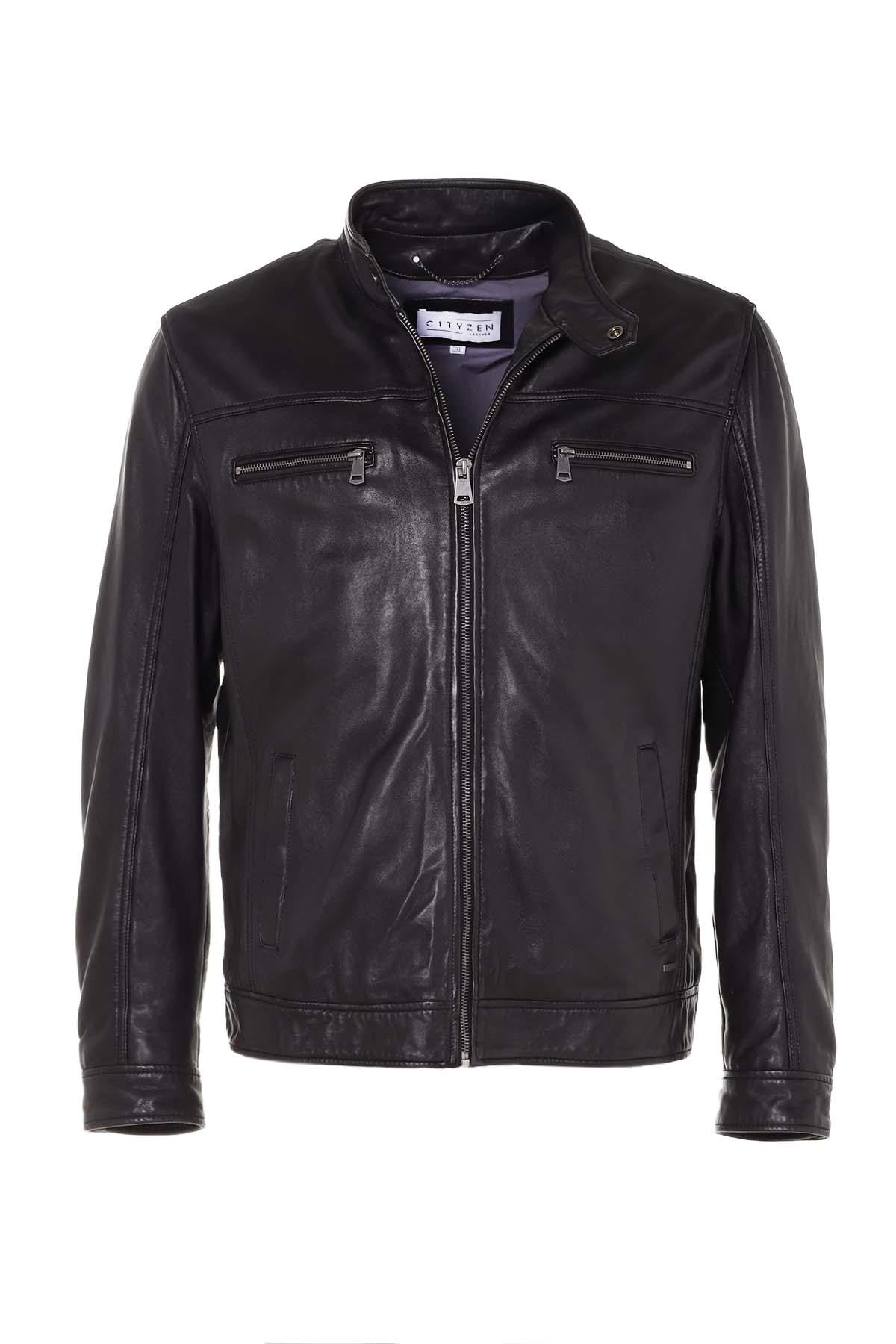  Plus size sheepskin leather jacket - Image n°2