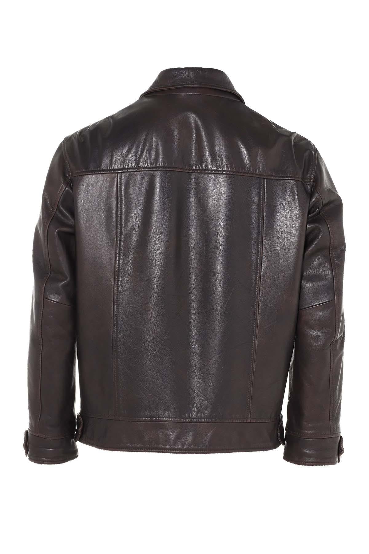 Distressed cowhide leather jacket - Image n°3