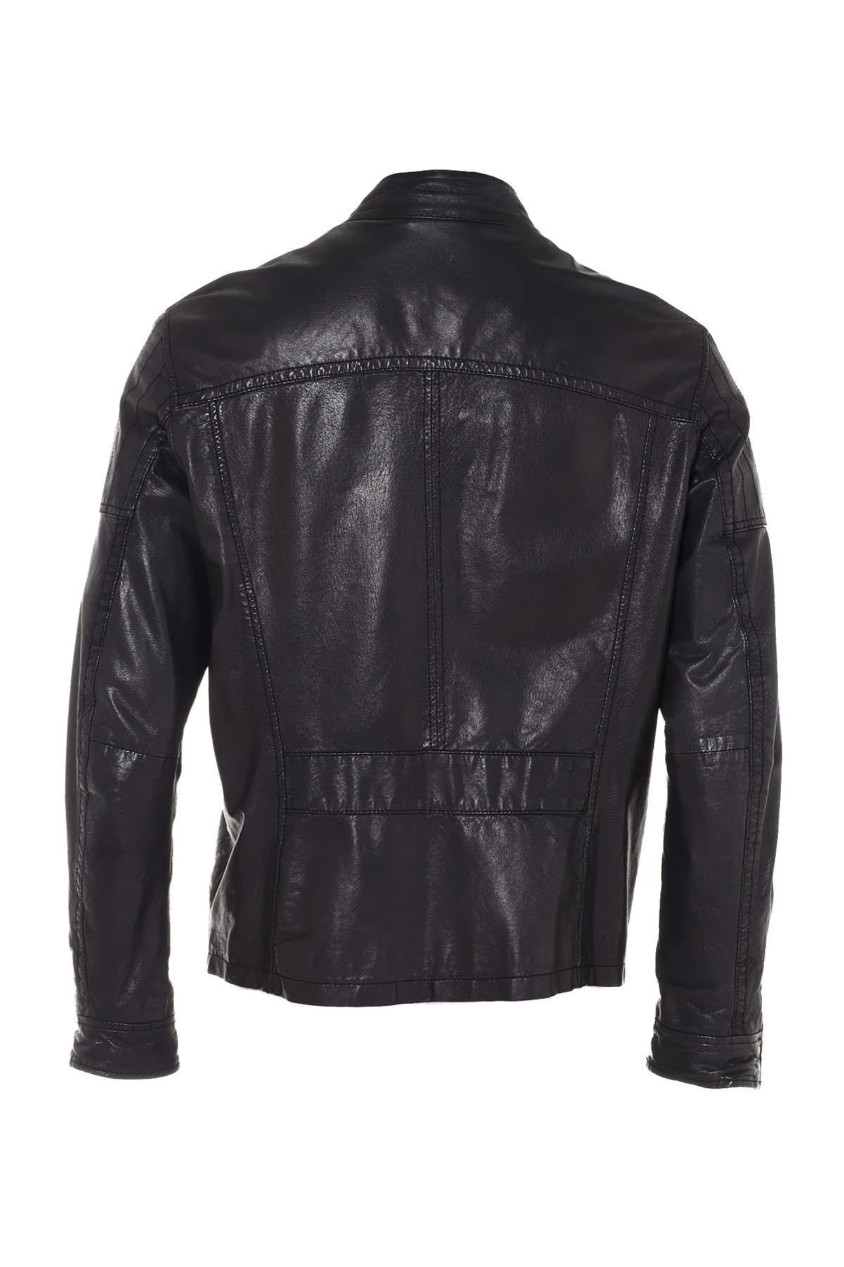 Slim fit goatskin leather jacket - Image n°2