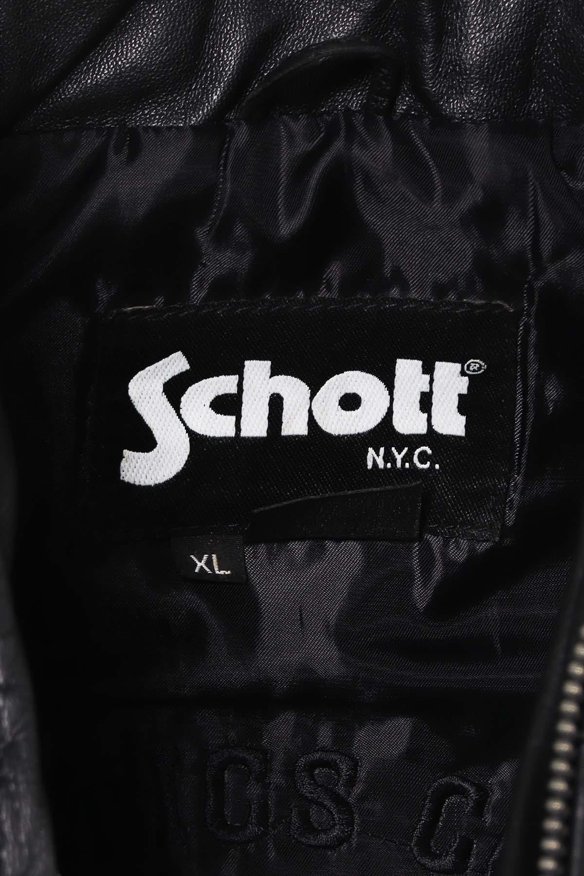  Schott leather down jacket - Image n°2