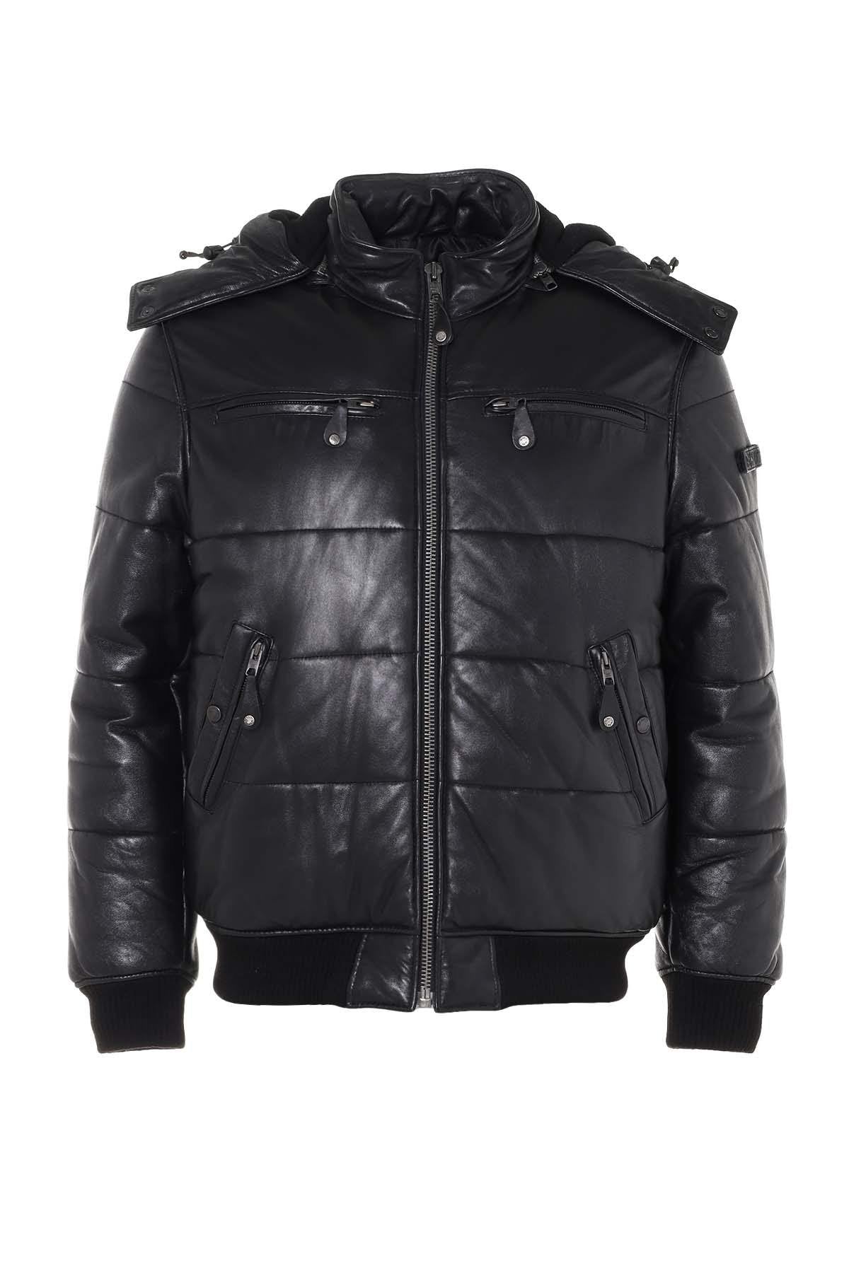  Schott leather down jacket - Image n°1