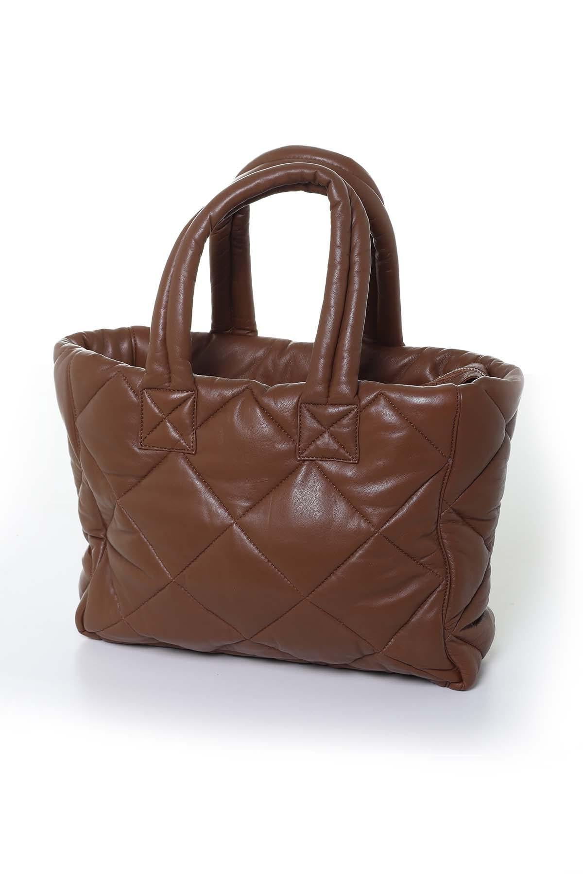 Women's brown leather bag - Image n°1