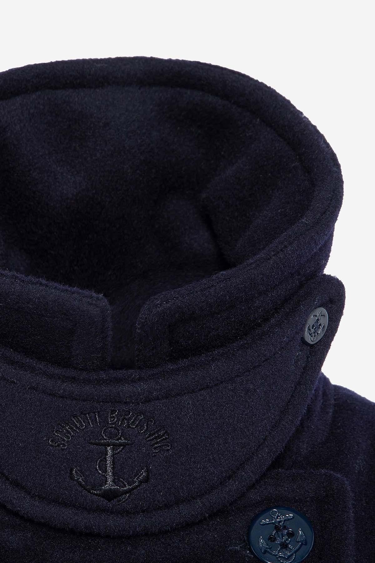 Women's navy blue wool peacoat - Image n°12