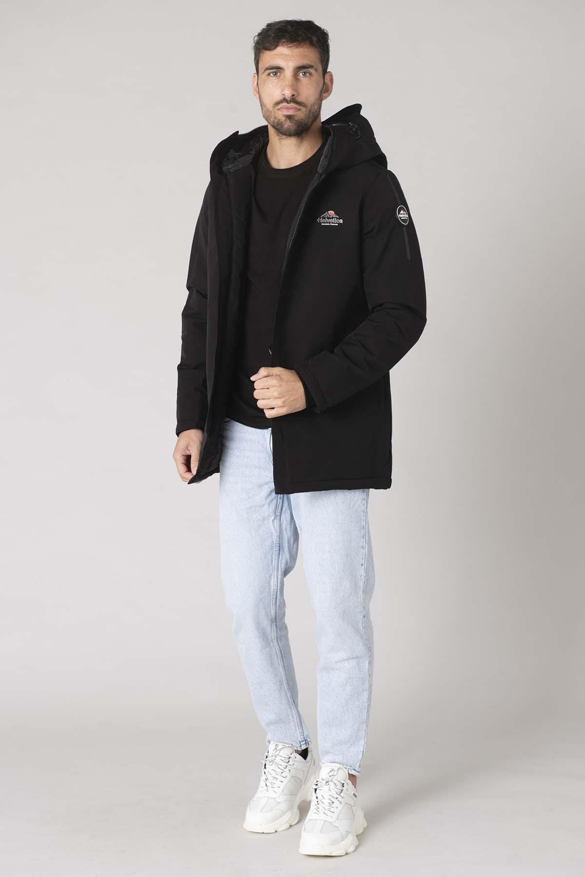 Men's black padded parka - Image n°4