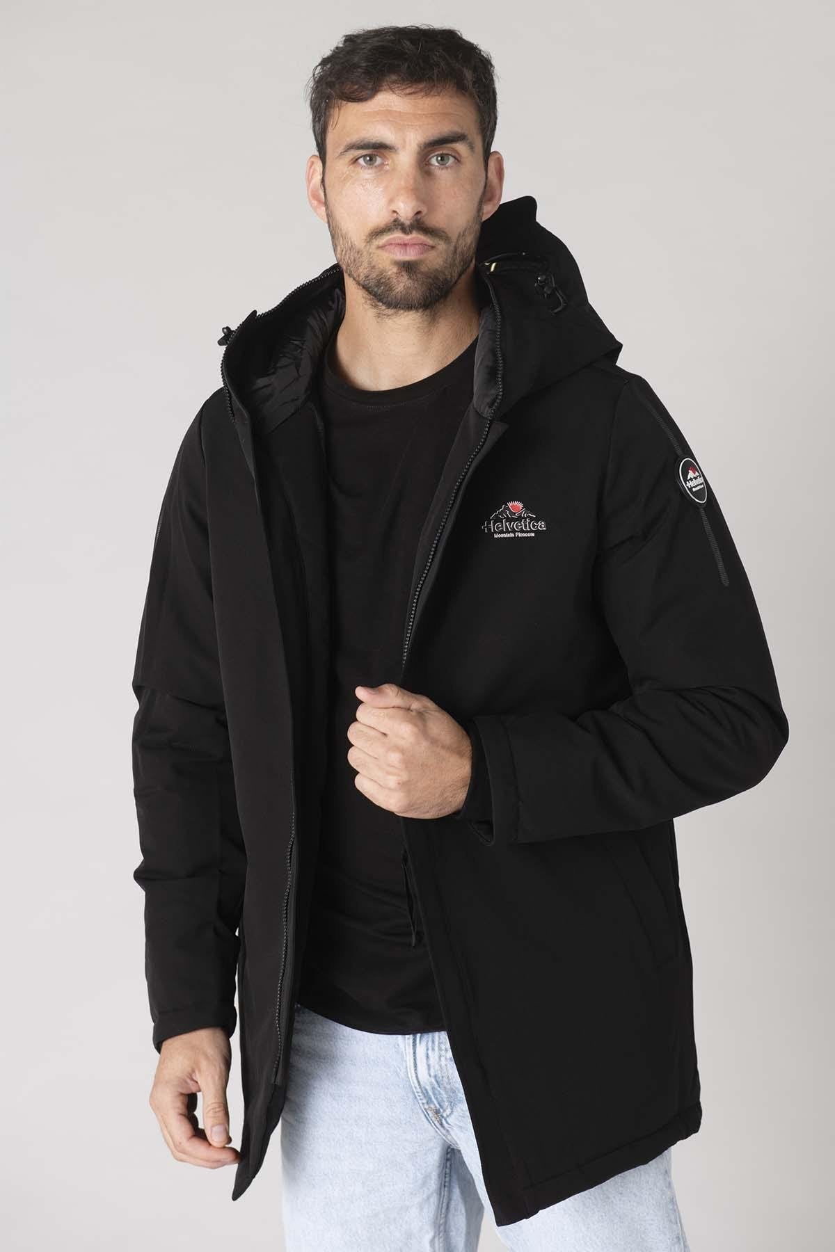 Men's black padded parka - Image n°7