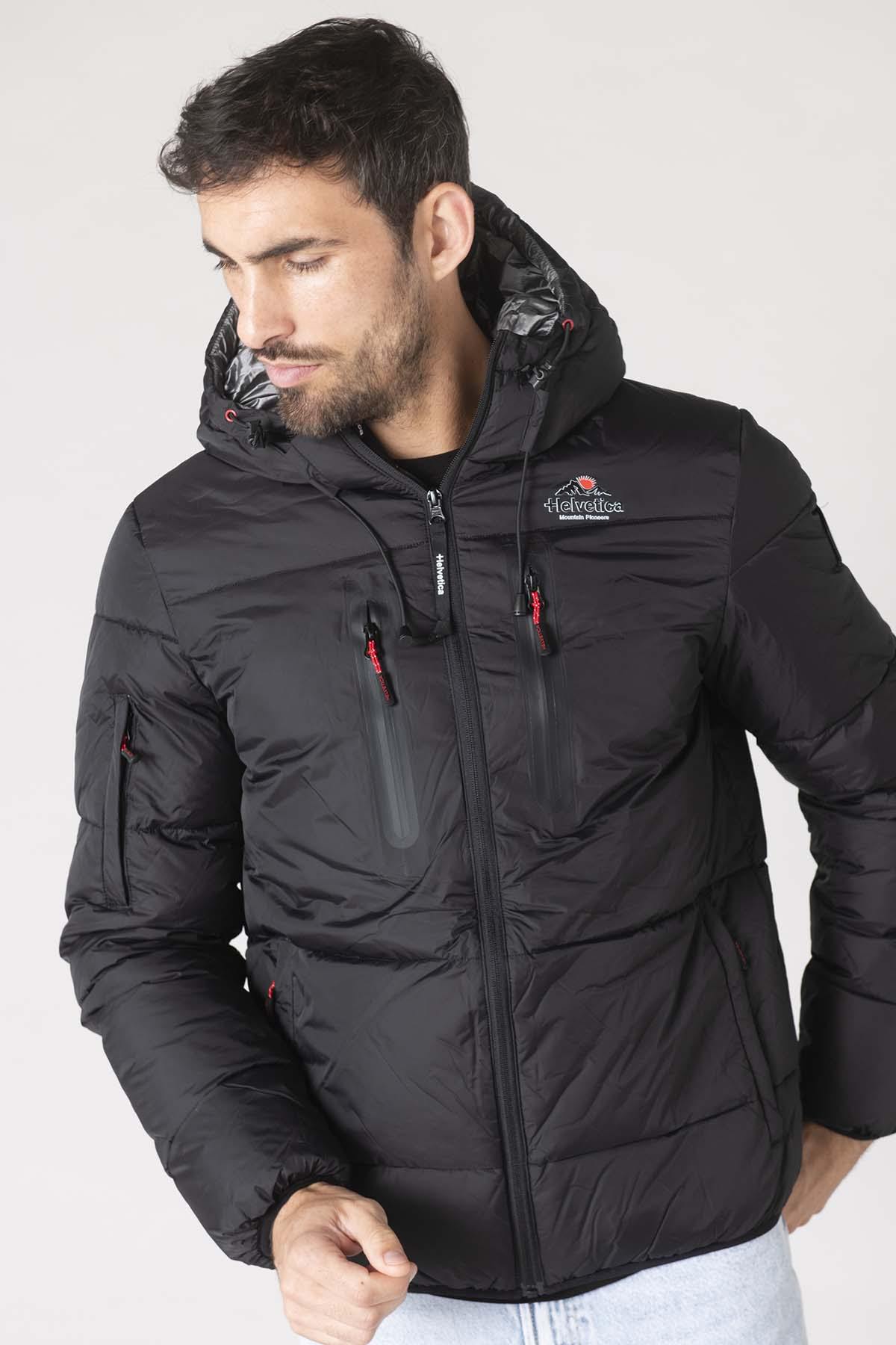 Black technical down jacket - Image n°2