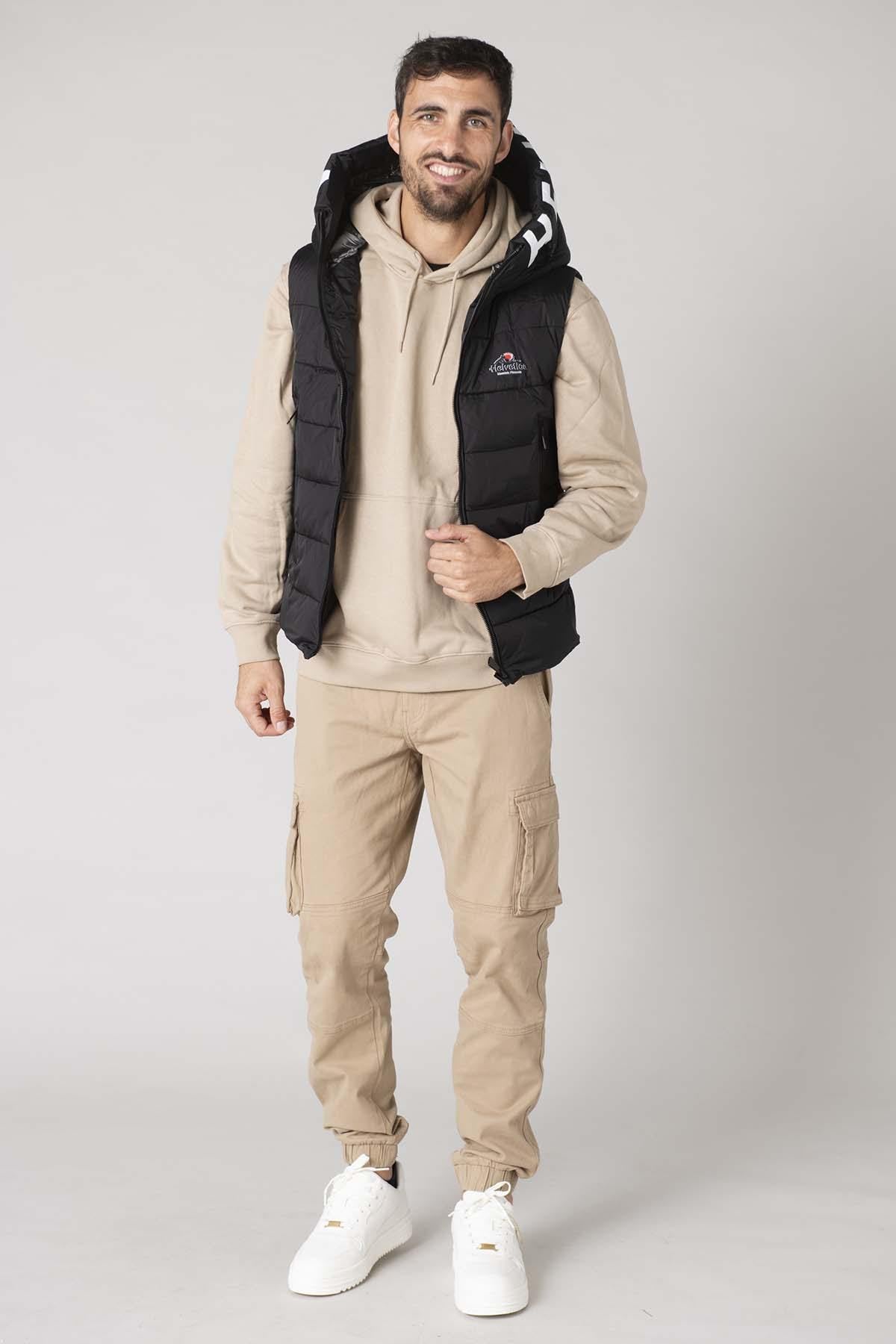 Black sleeveless sportswear down jacket - Image n°5