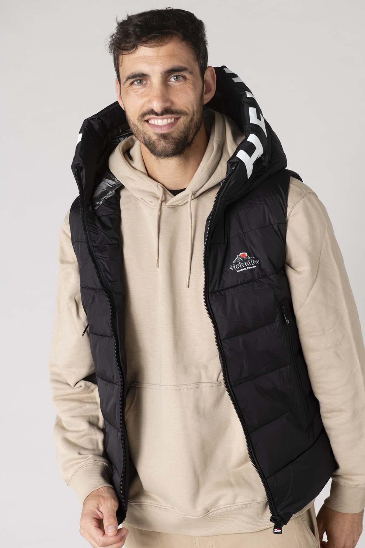 Black sleeveless sportswear down jacket - Image n°7