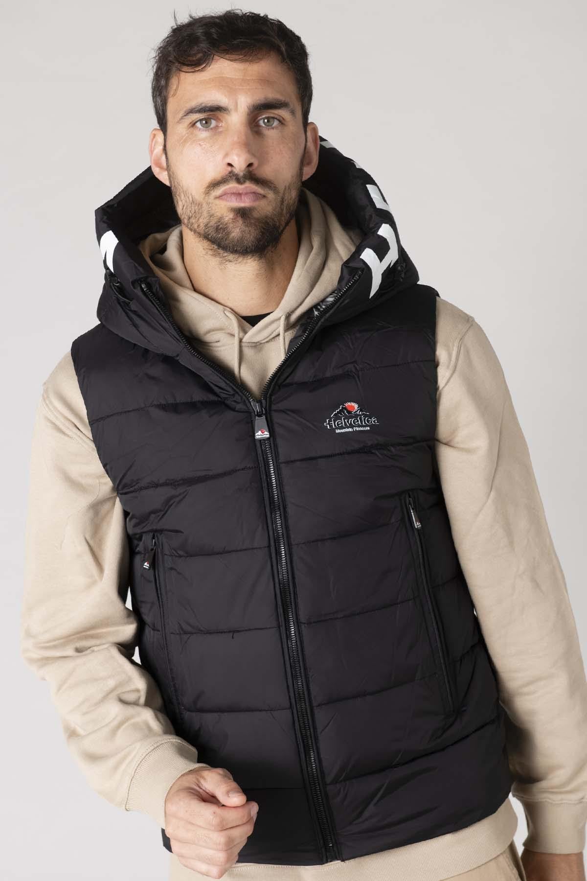 Black sleeveless sportswear down jacket - Image n°2