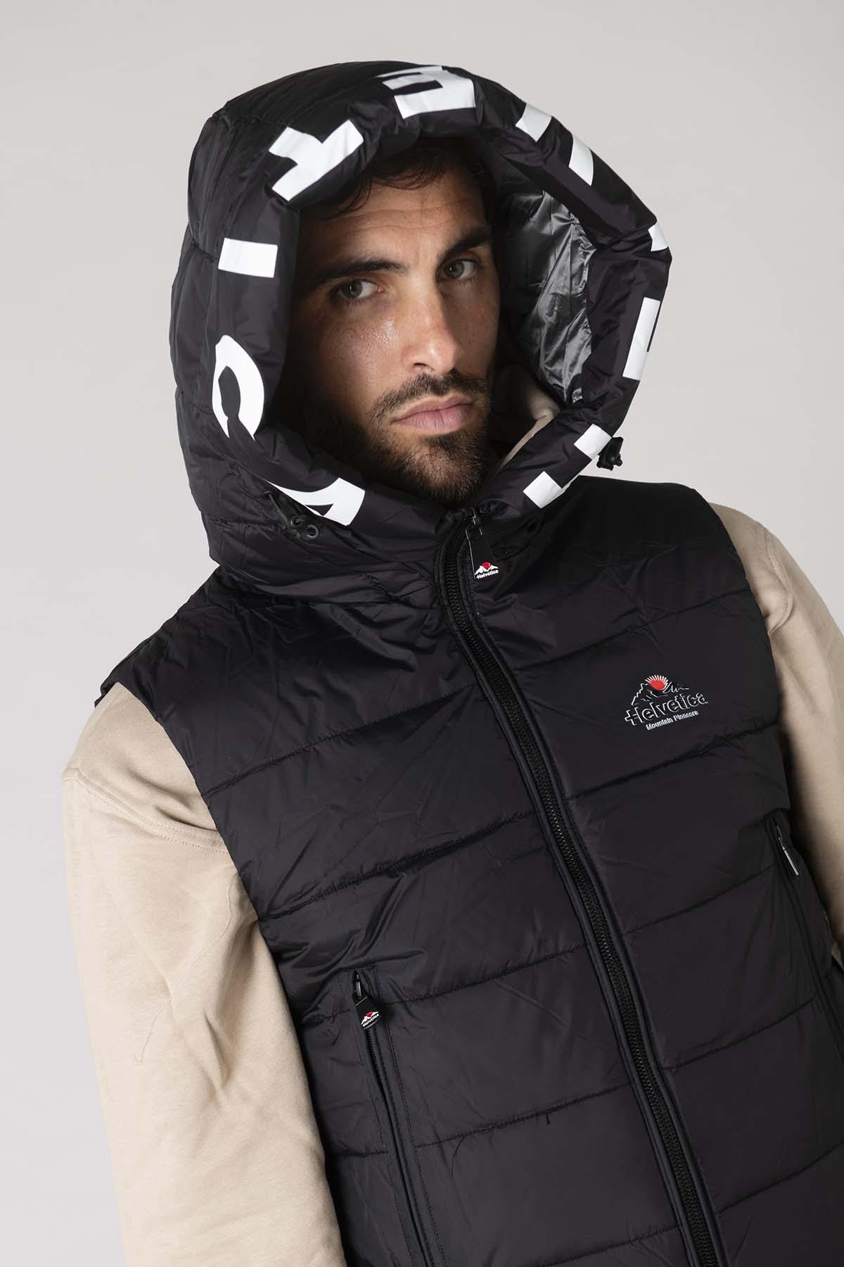 Black sleeveless sportswear down jacket - Image n°8