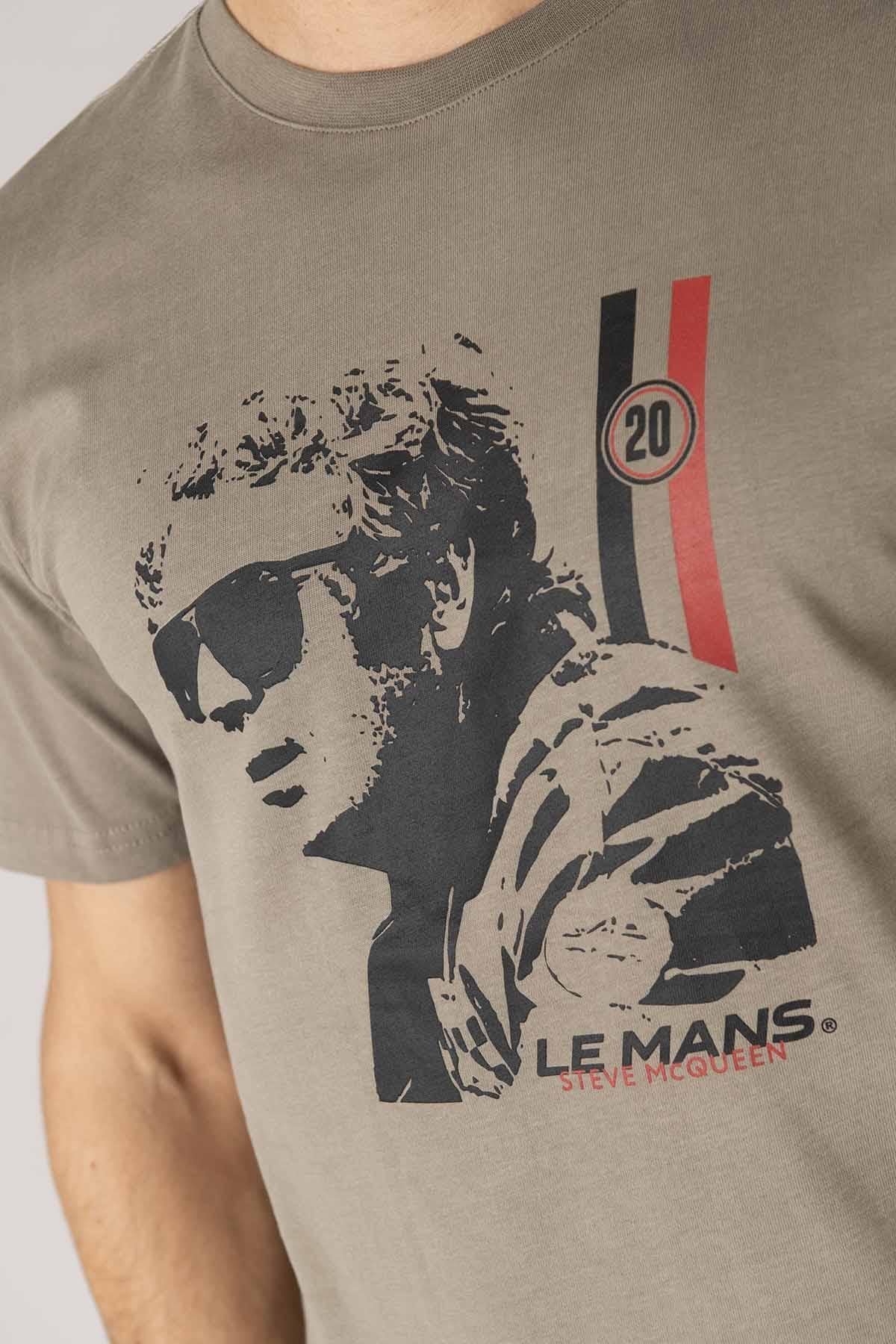 Khaki t-shirt with Steve McQueen motif - Image n°2