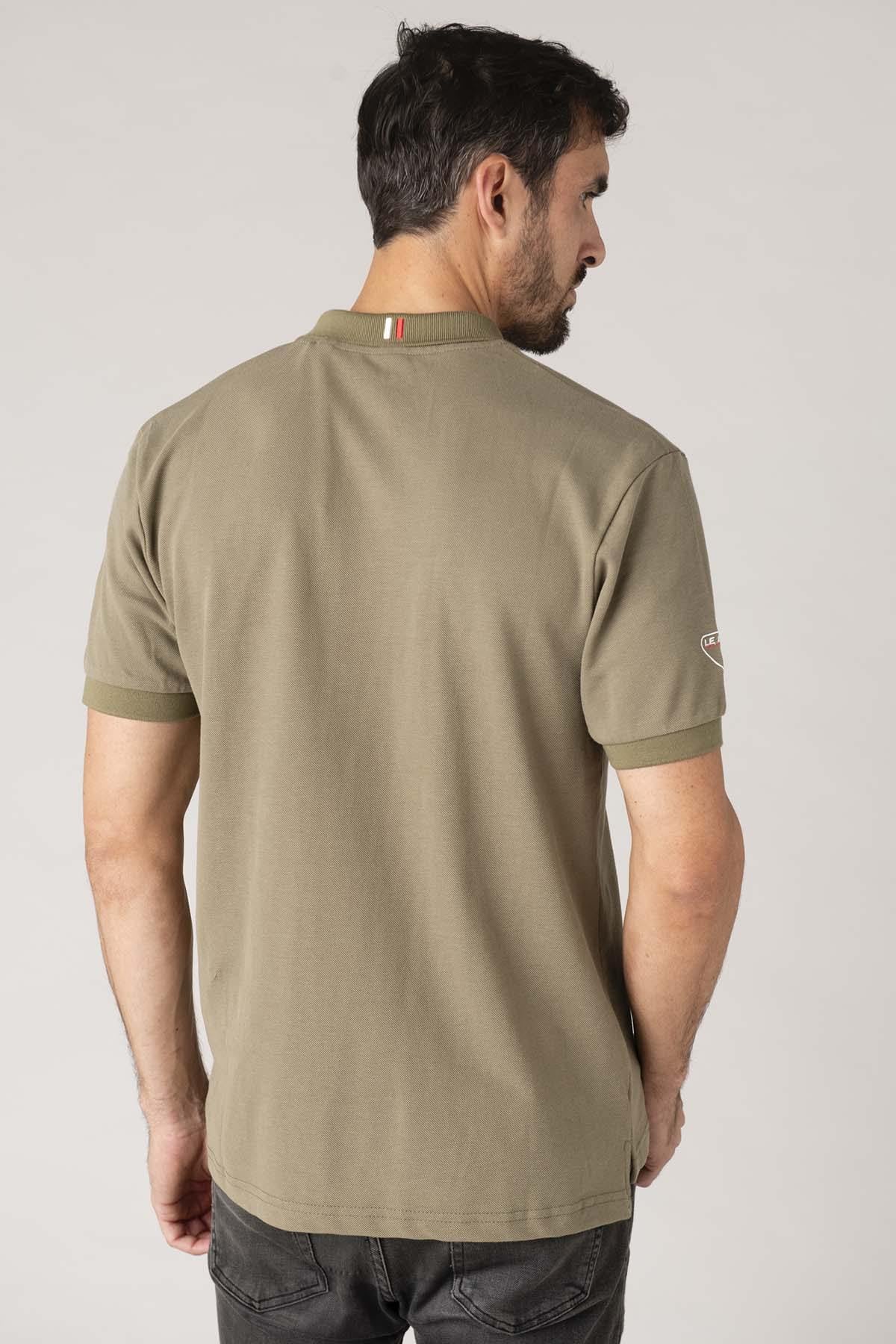 Embroidered khaki polo number 20 - Image n°3