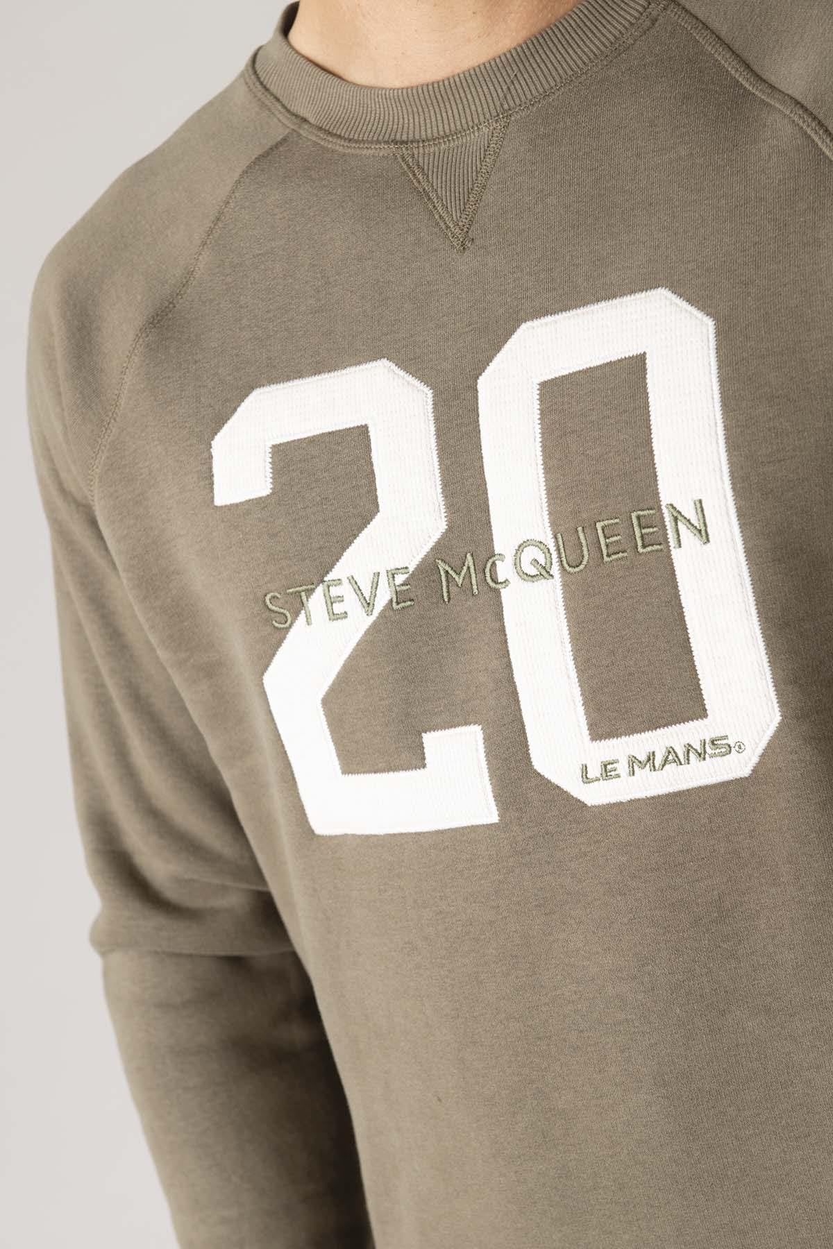 Number 20 embroidered khaki cotton sweater - Image n°3