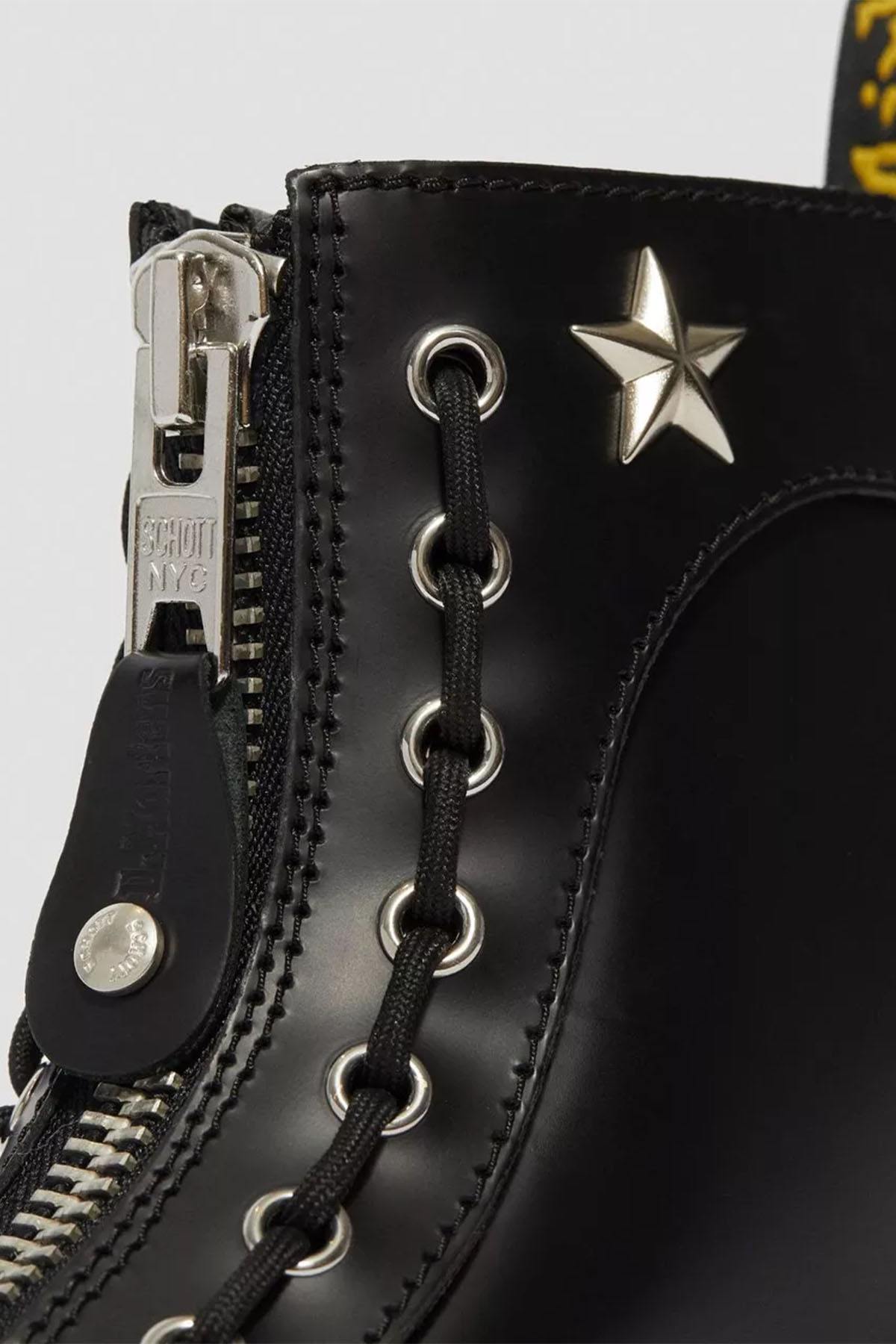 Schott NYC x Dr Martens rock style leather boots - Image n°2