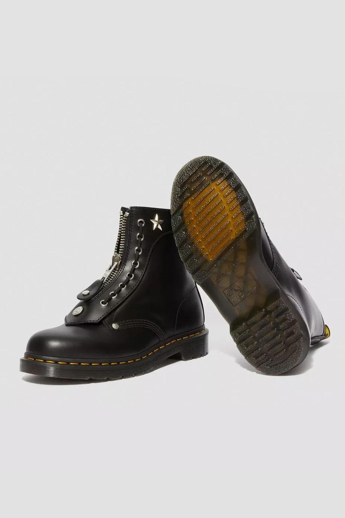 Schott NYC x Dr Martens rock style leather boots - Image n°4