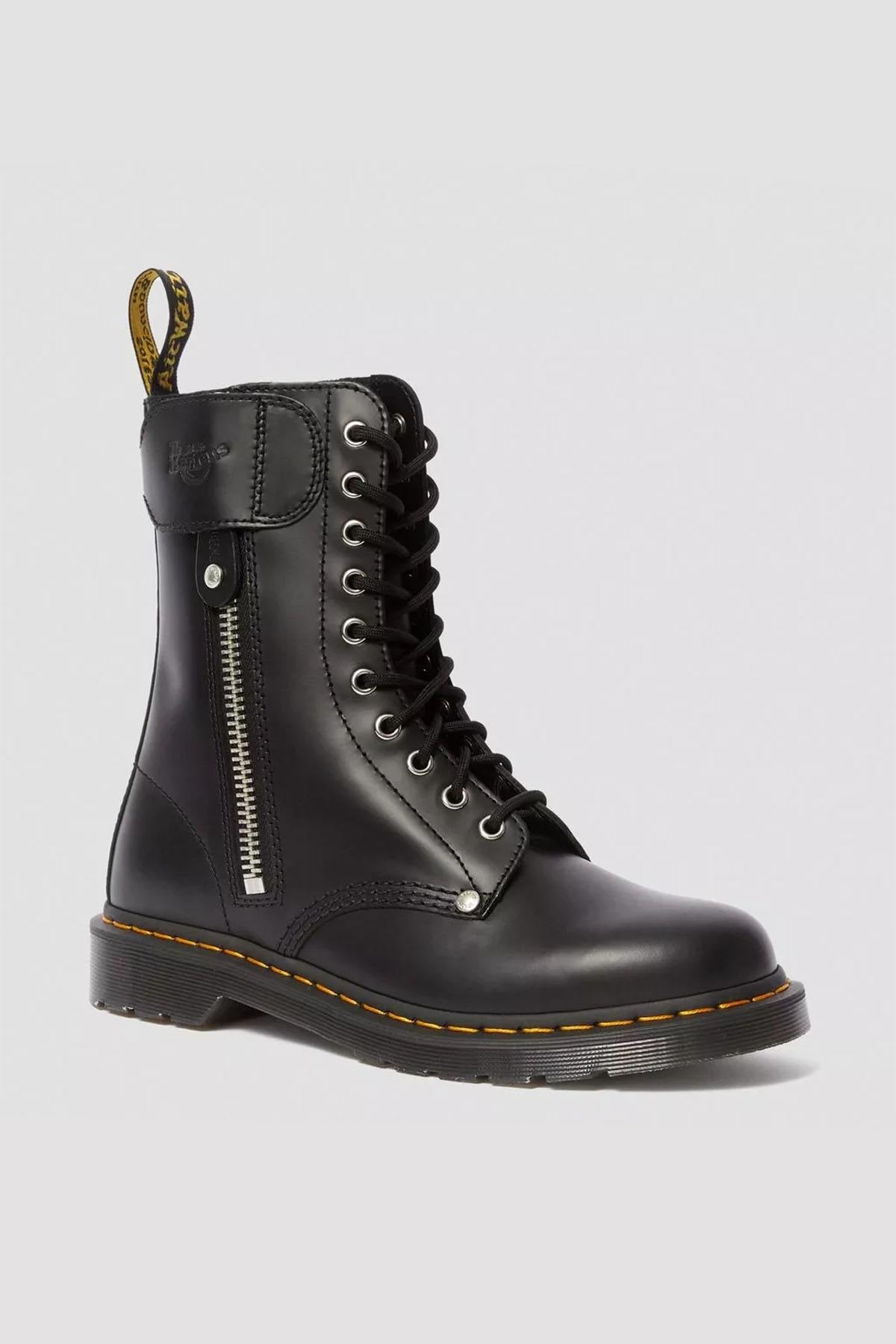 Schott NYC x Dr Martens rock style leather boots - Image n°1