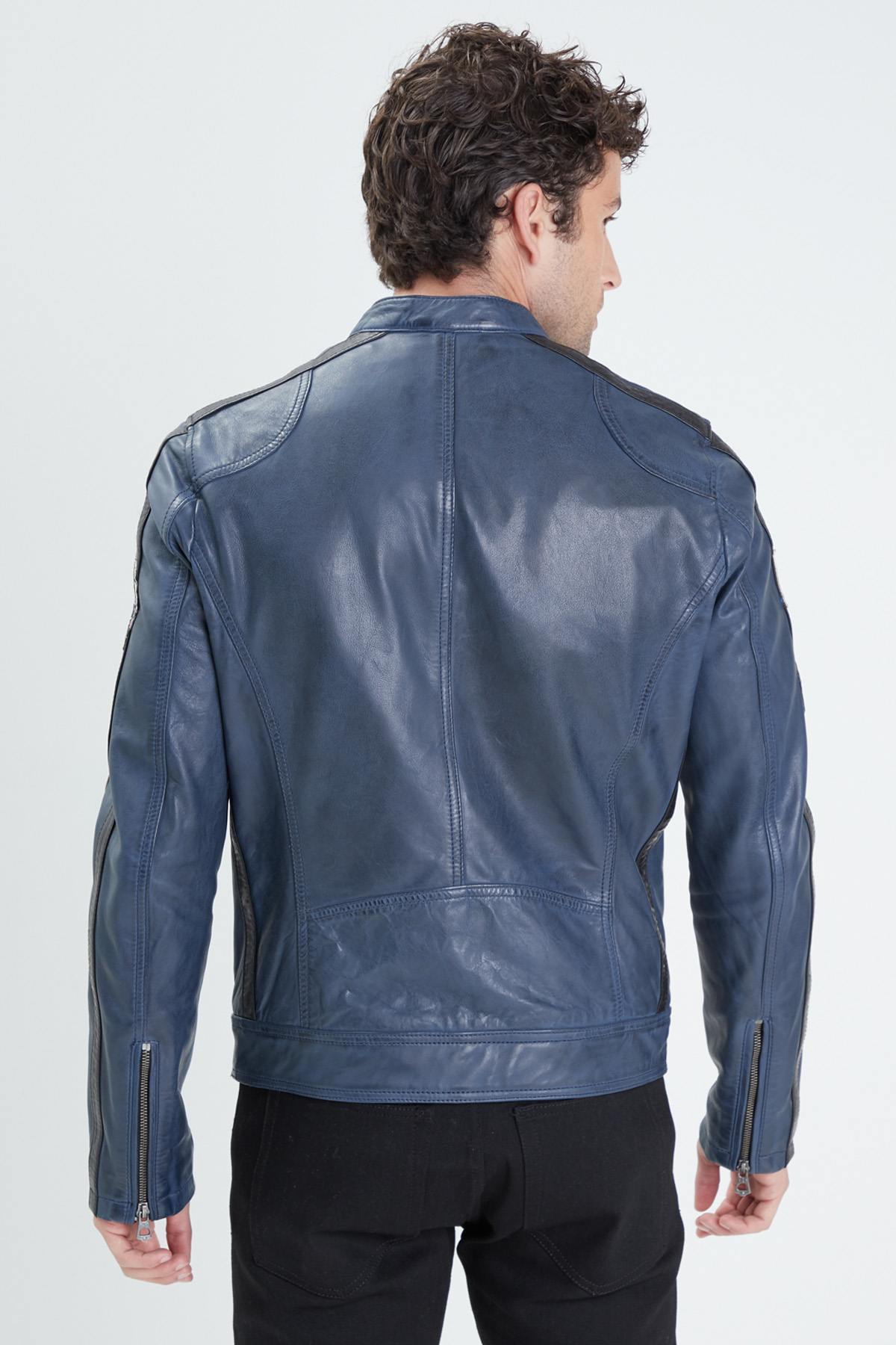 Racing universe leather jacket for men - Image n°4