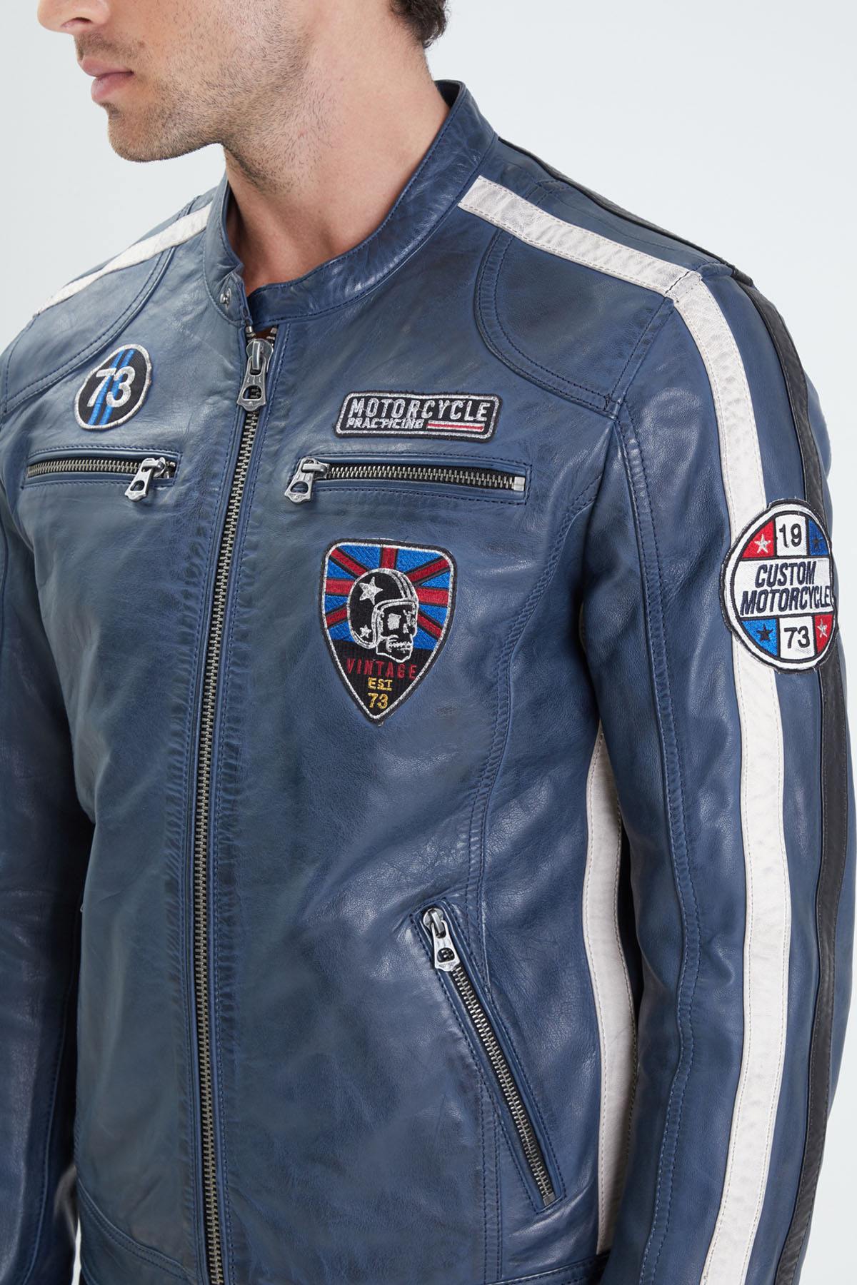 Racing universe leather jacket for men - Image n°3