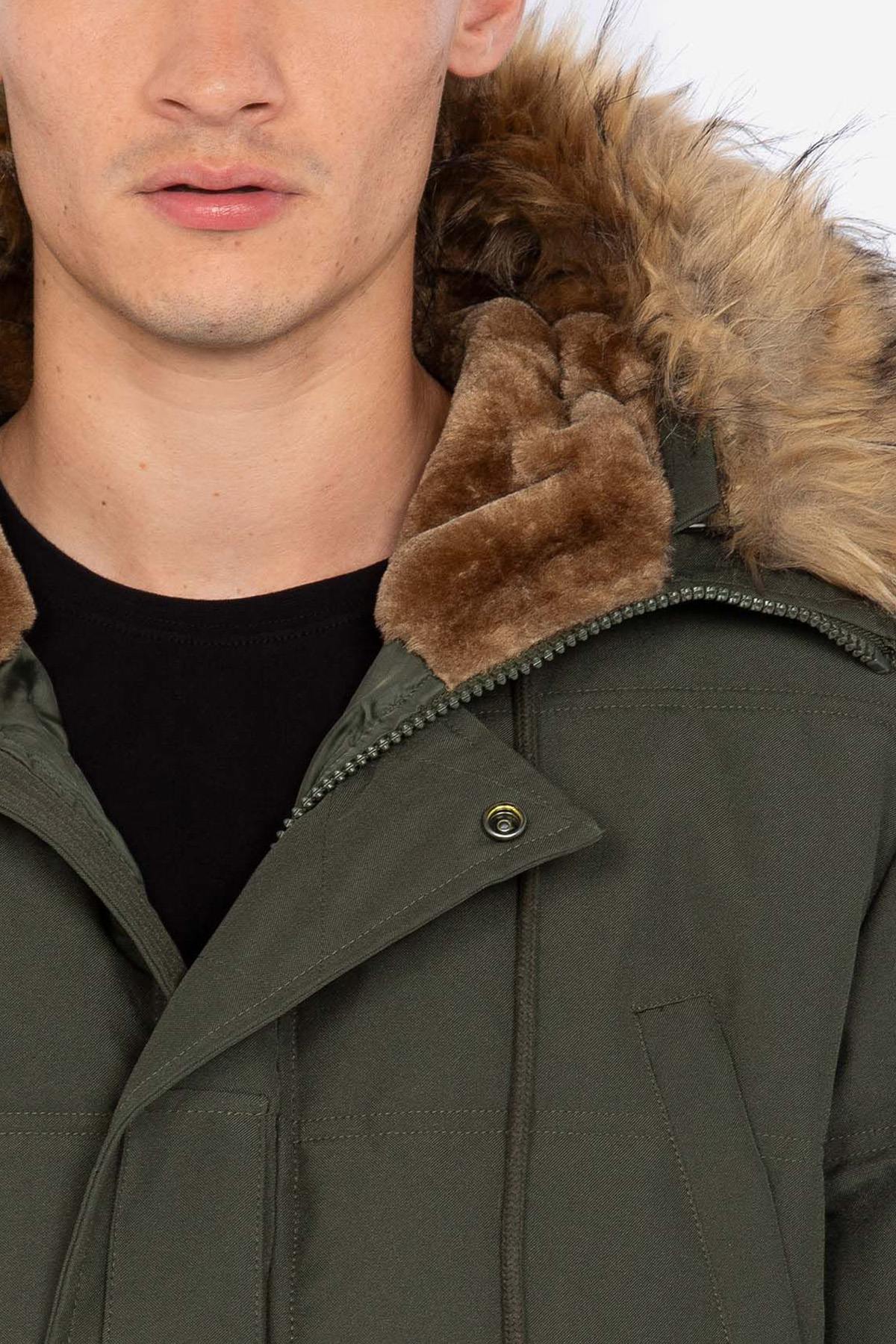 Textile parka with faux fur hood - Image n°6