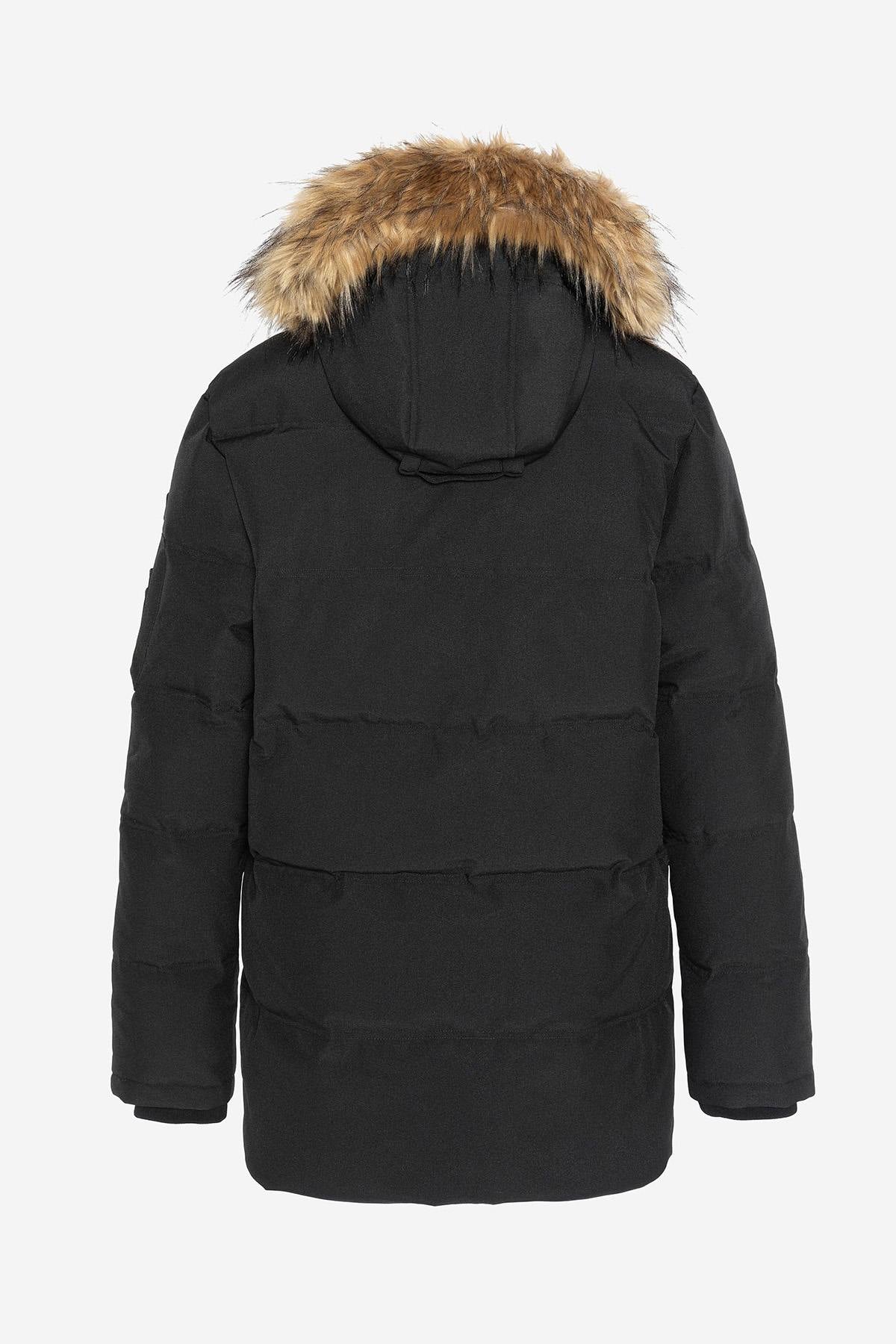 Black parka with removable hood - Image n°2