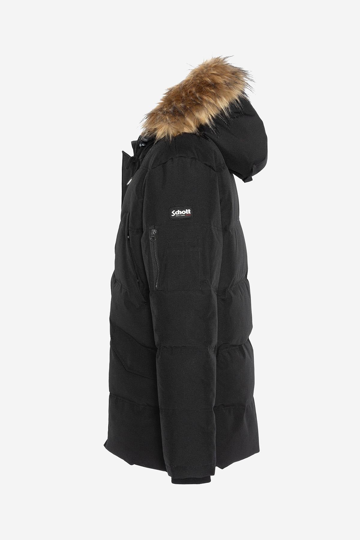 Black parka with removable hood - Image n°3