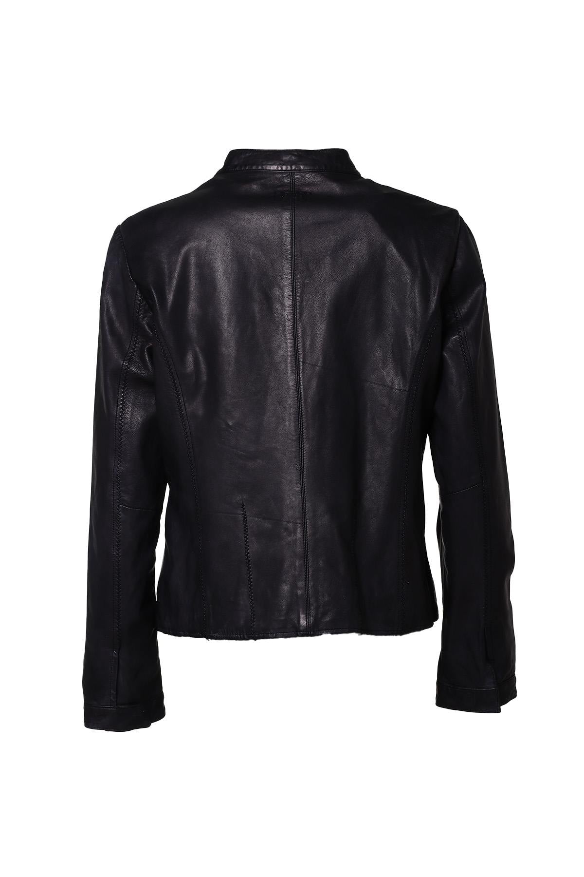 Fitted lamb leather jacket for Women - Image n°2