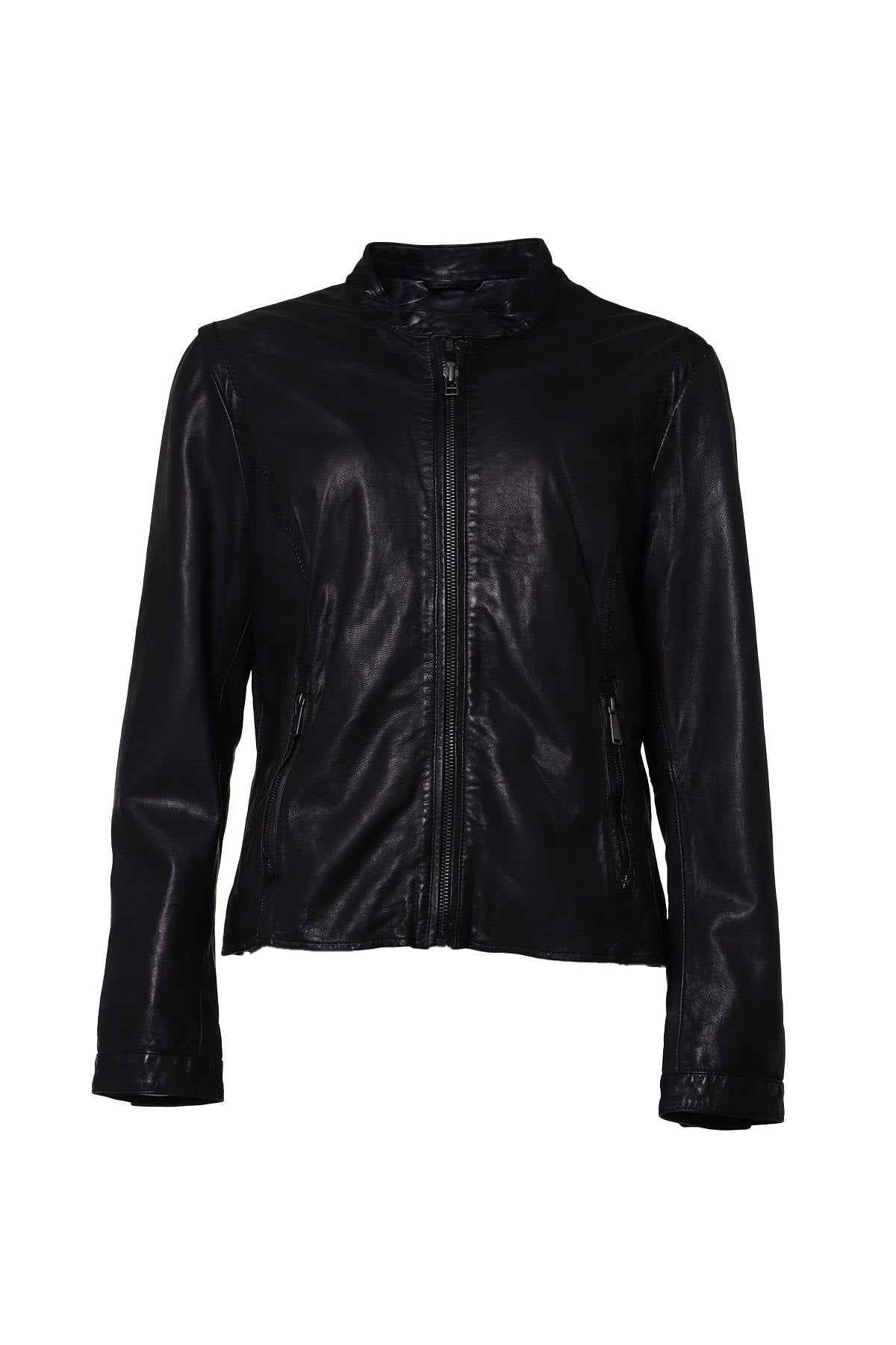 Fitted lamb leather jacket for Women - Image n°1