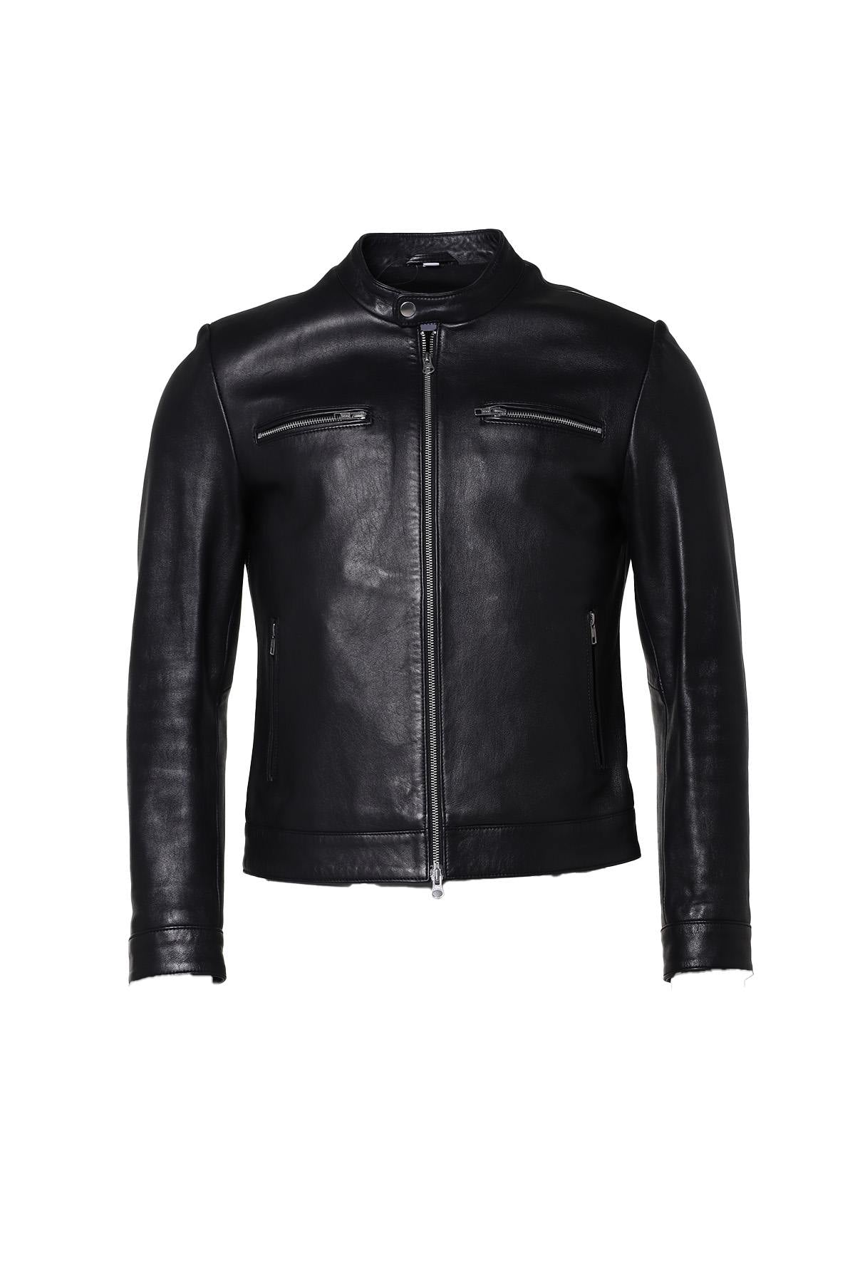 Fitted sheepskin leather jacket - Image n°3