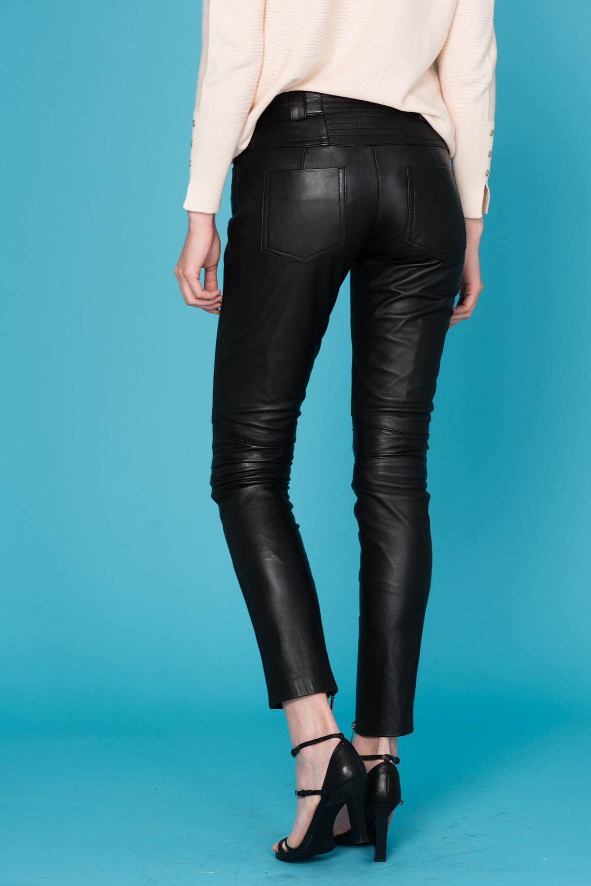 Women's Oakwood black leather pants - Image n°2