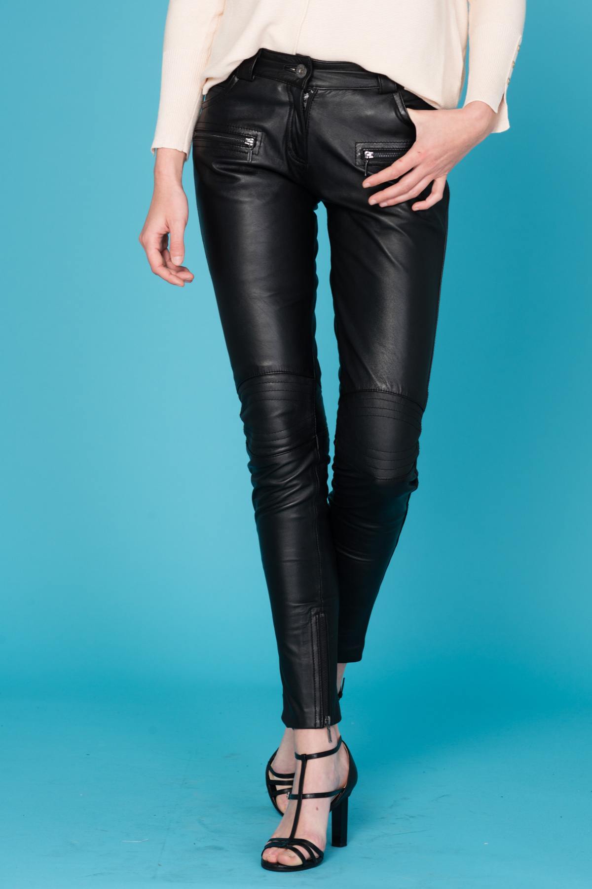 Women's Oakwood black leather pants - Image n°6