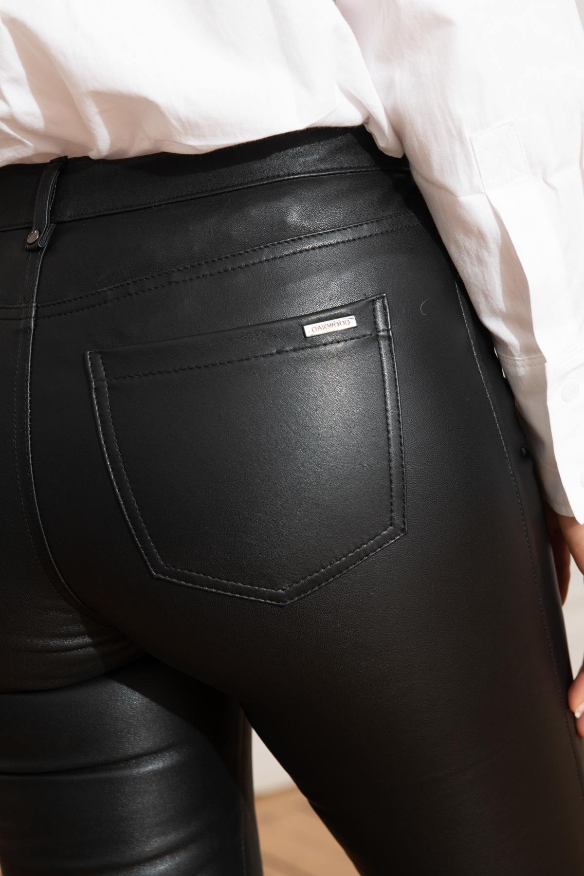 Women's slim fit leather pants Oakwood - Image n°2