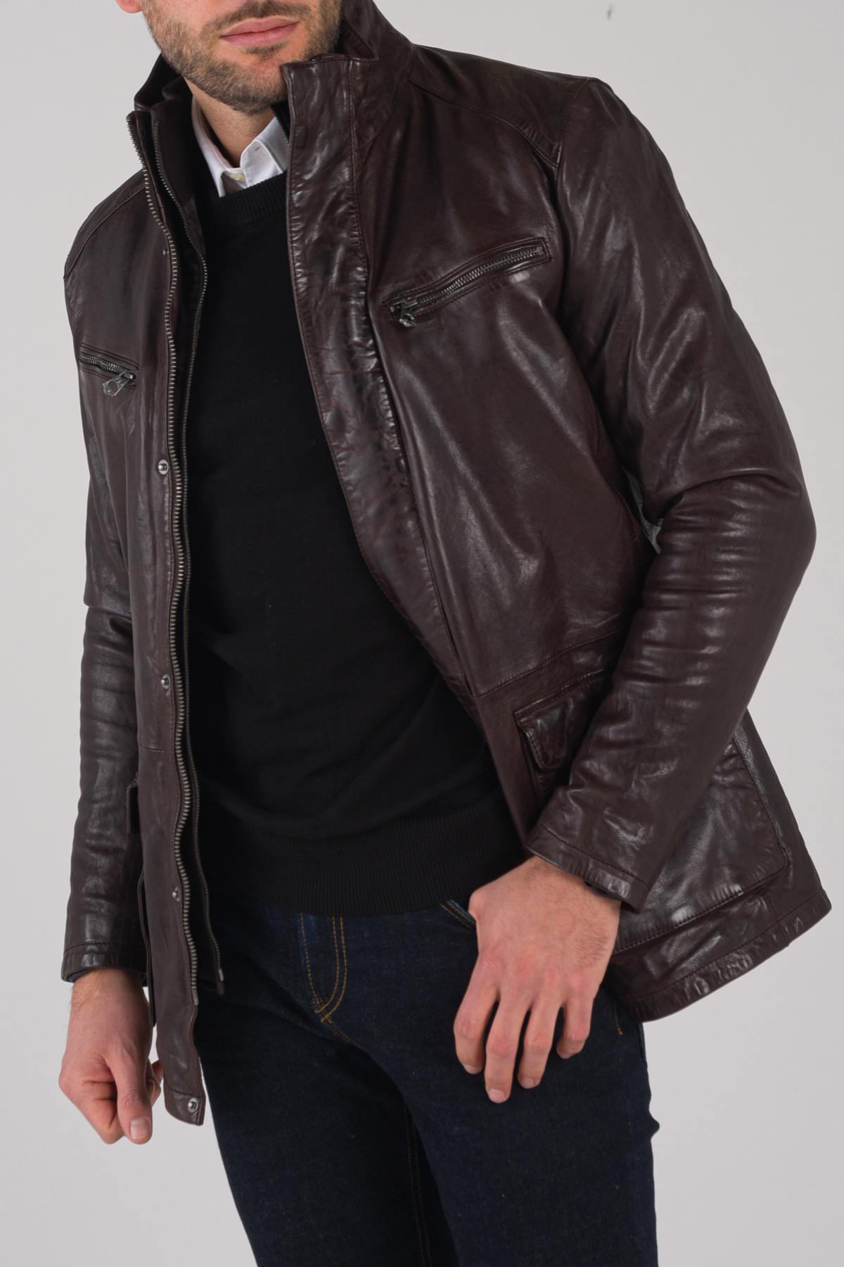 Daytona Men's Leather Jacket Classic and elegant - Image n°3