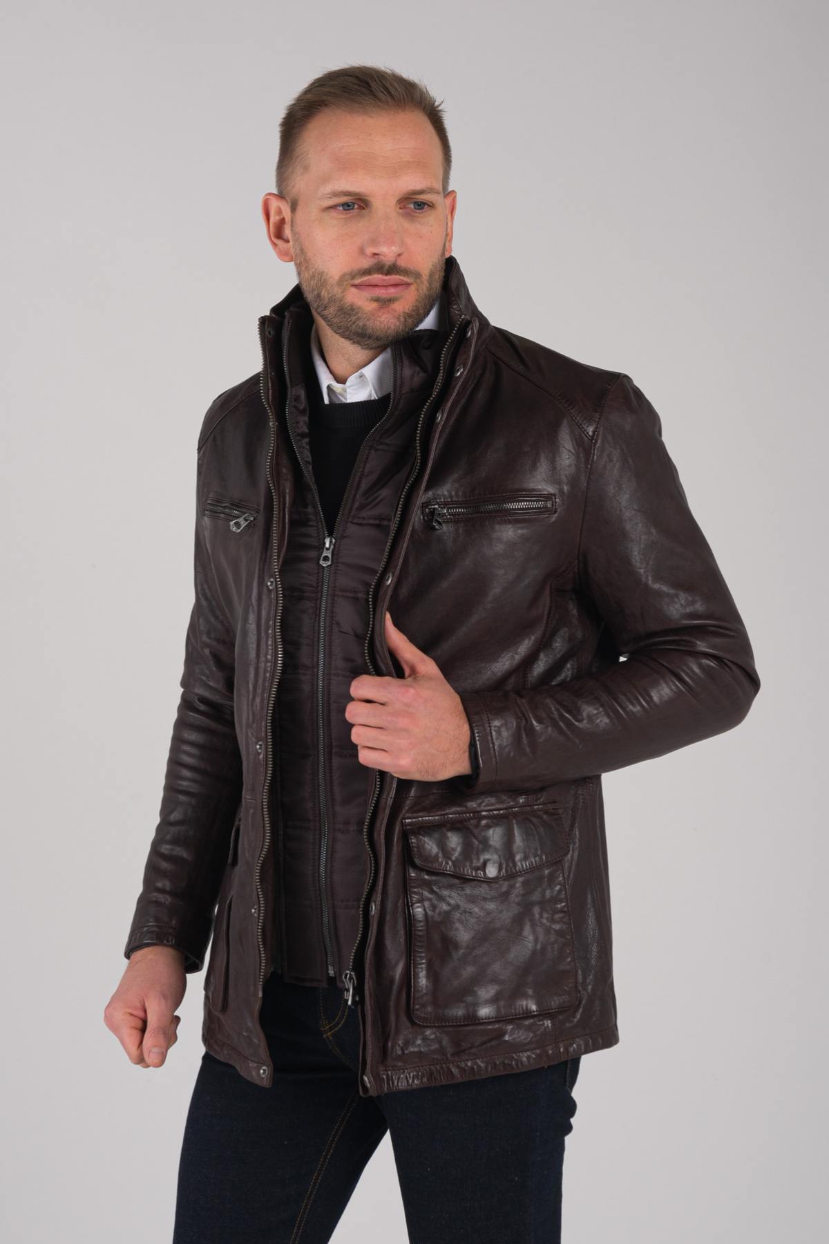 Daytona Men's Leather Jacket Classic and elegant - Image n°1