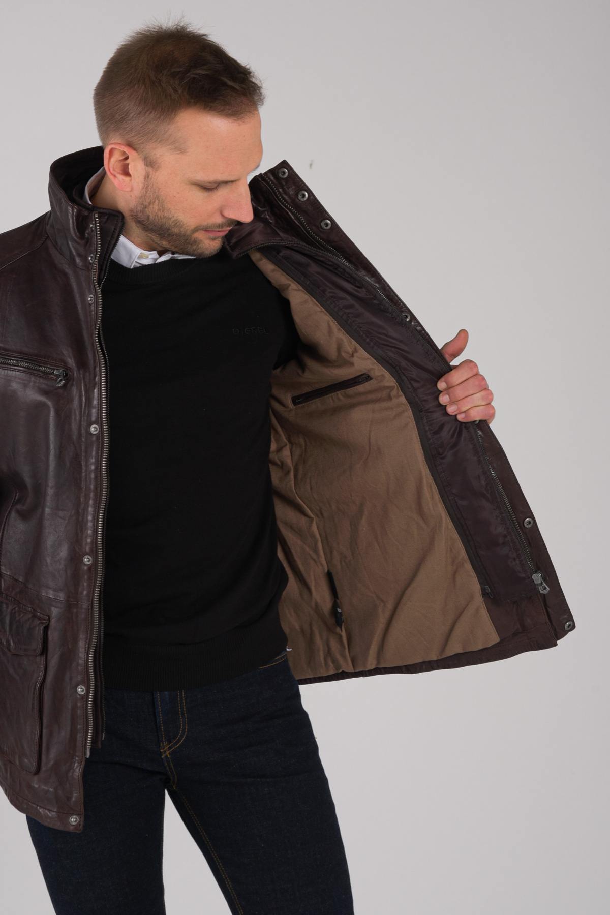 Daytona Men's Leather Jacket Classic and elegant - Image n°6